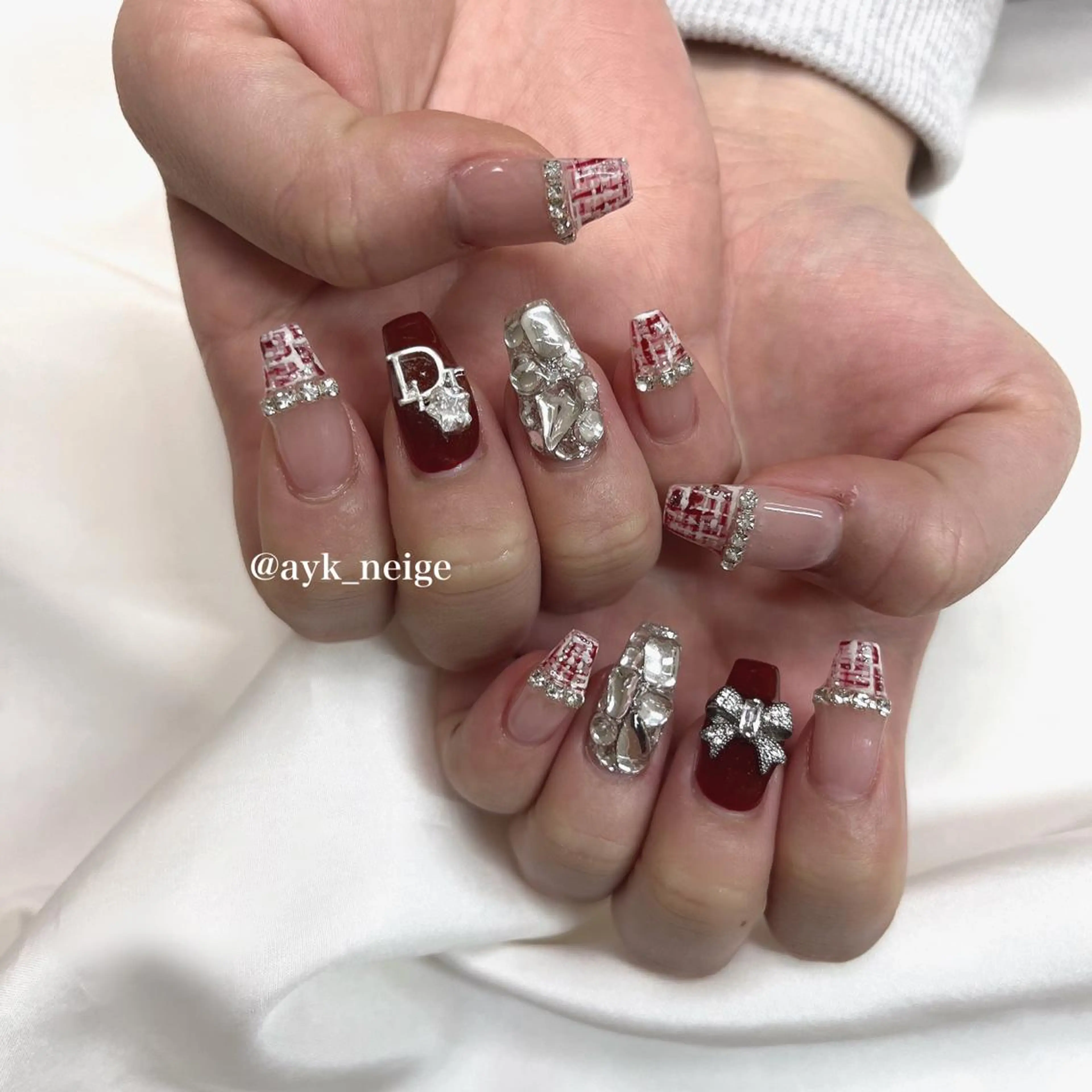 ネイル フットネイル フレンチネイル ガラスフレンチ グラデーション 韓国ネイル n'eige nail所属・大谷 綾香のネイルデザイン