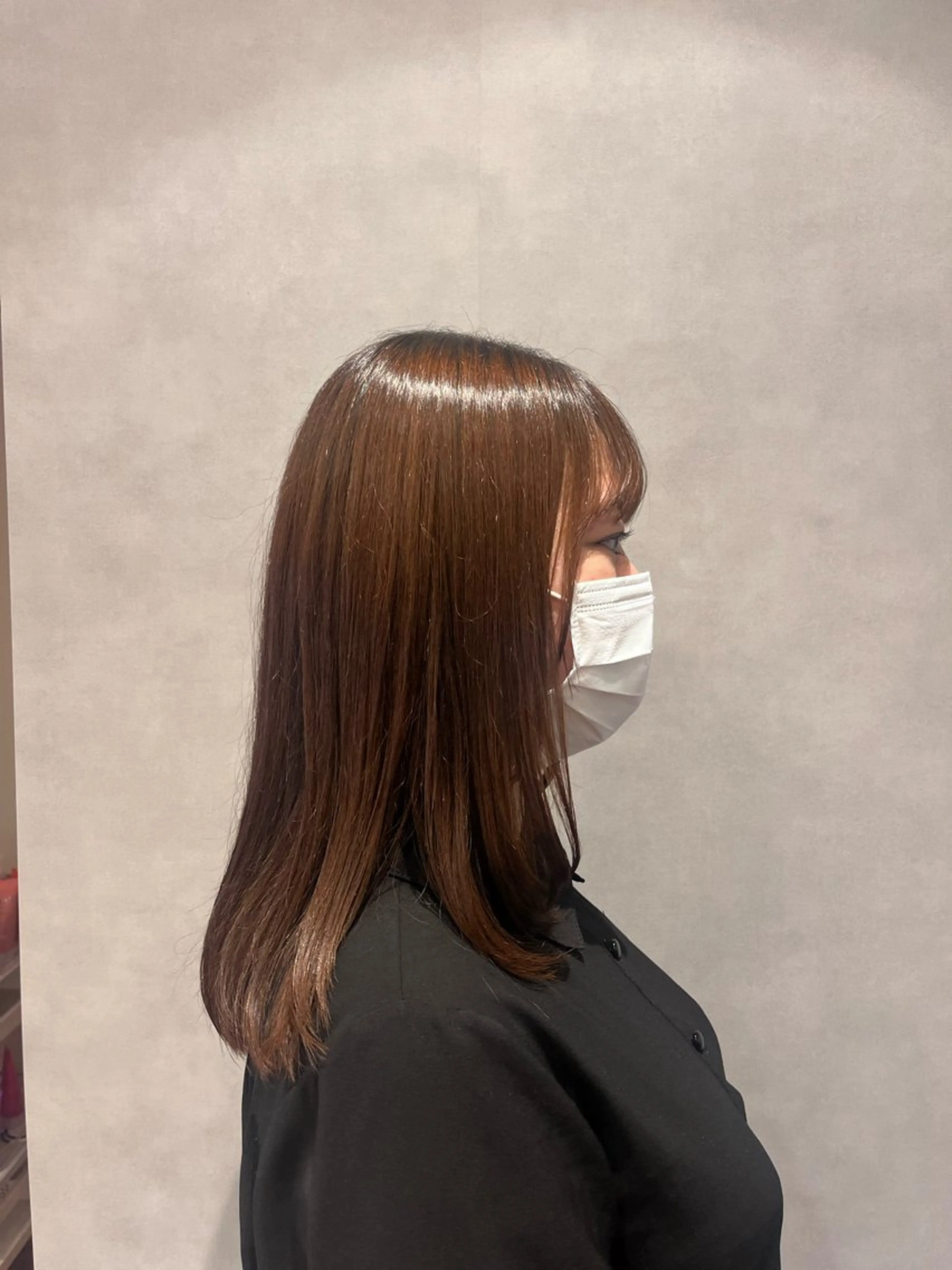 ミディアム 顔周りカット 韓国風ヘア レイヤーカット VISAGE maison所属・木村 真奈のヘアスタイル