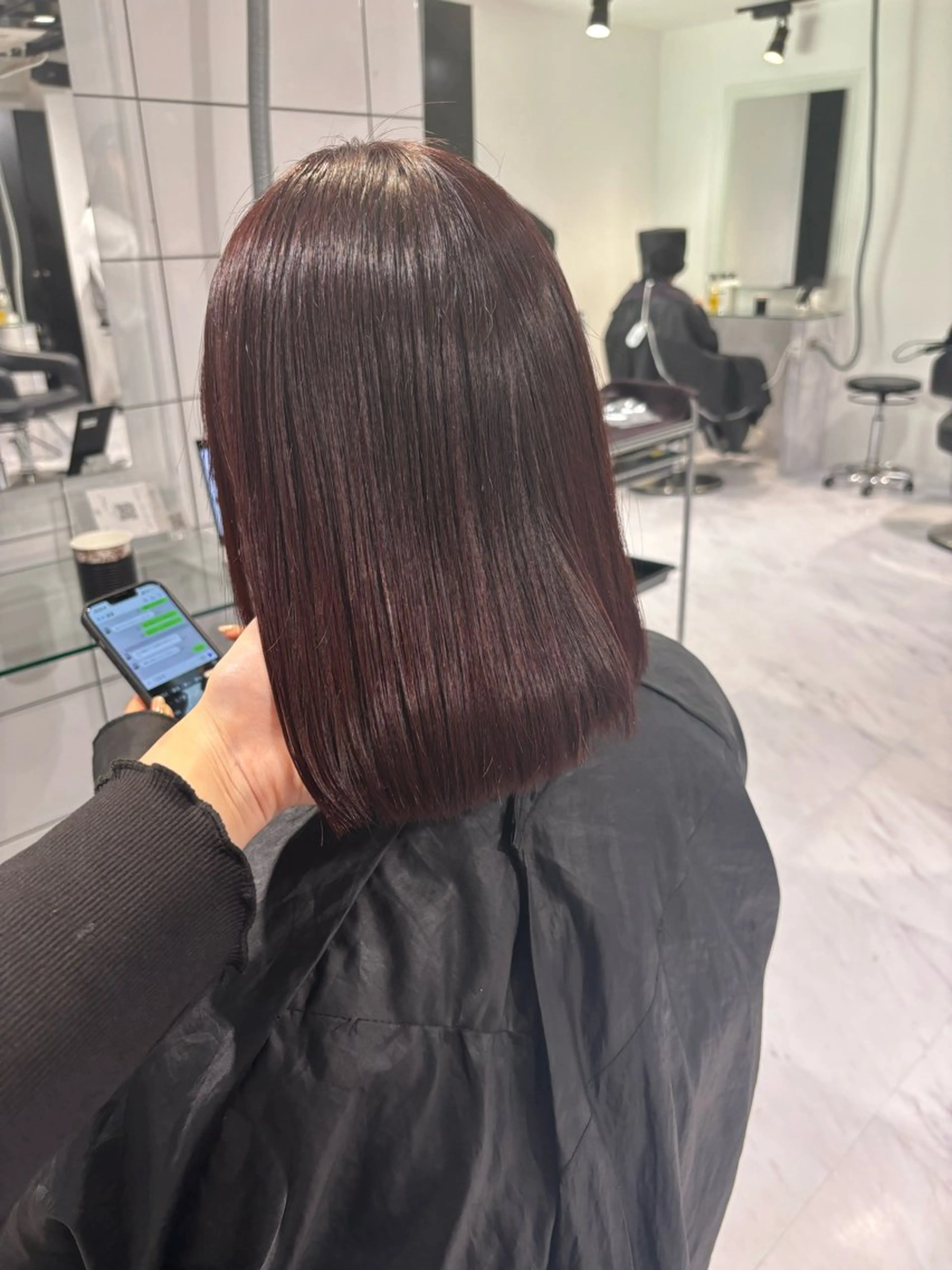 ミディアム カラー カシス レッドカラー 髪質改善 ヘアカラー トリートメント ヘッドスパ ヘアセット 表参道♡暗髪^ྀི 艶カラー♡アユミのヘアスタイル