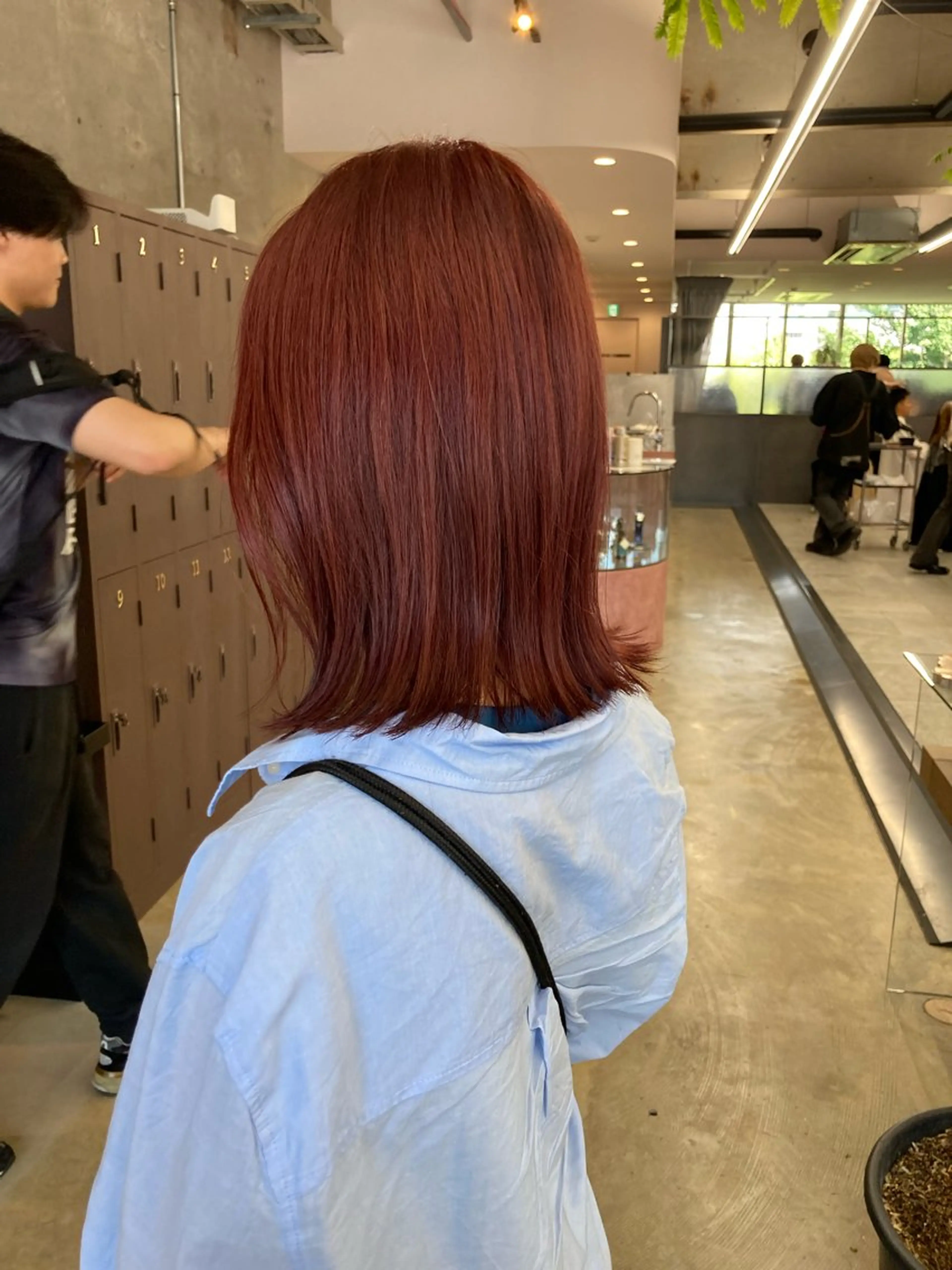 ミディアム カラー ブリーチ カシス オレンジ ヘアカラー 小木曽智美 /ボブ/ショートのヘアスタイル