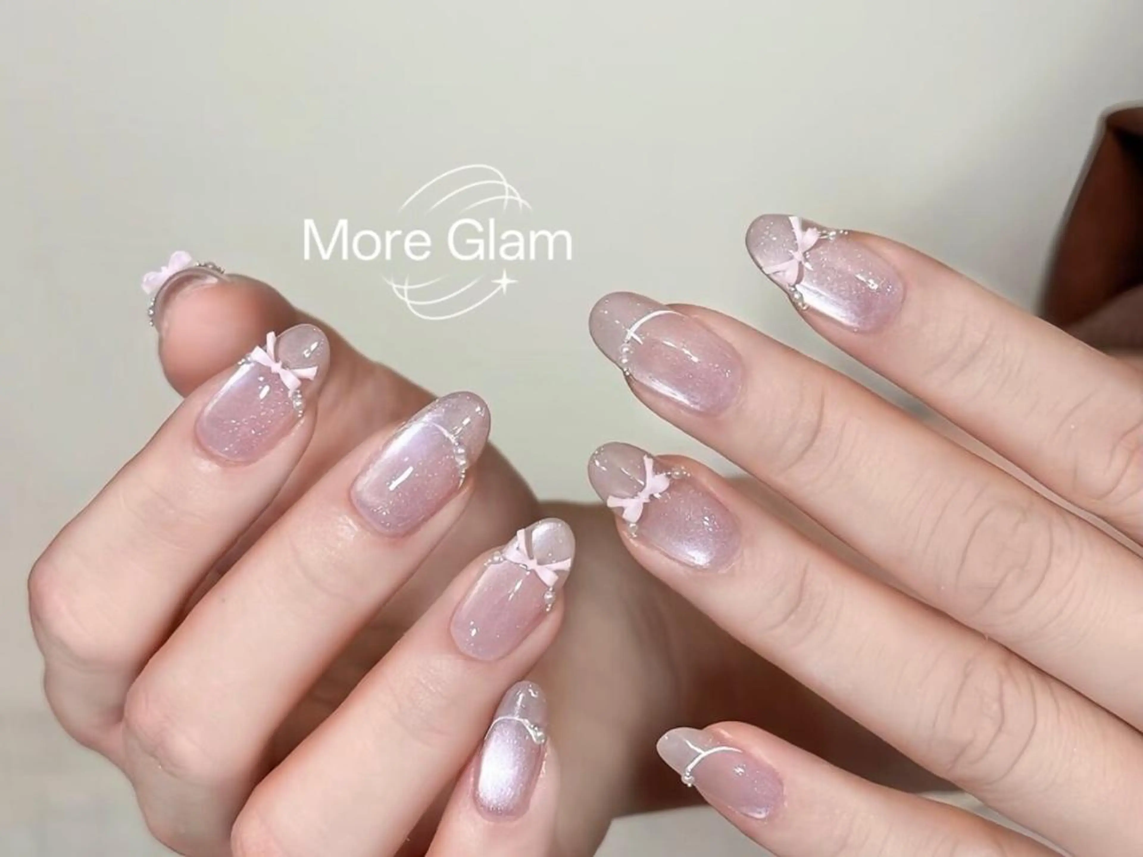 ネイル 長さ出し フットネイル フレンチネイル ジェルネイル ガラスフレンチ MoreGlam ネイルのネイルデザイン