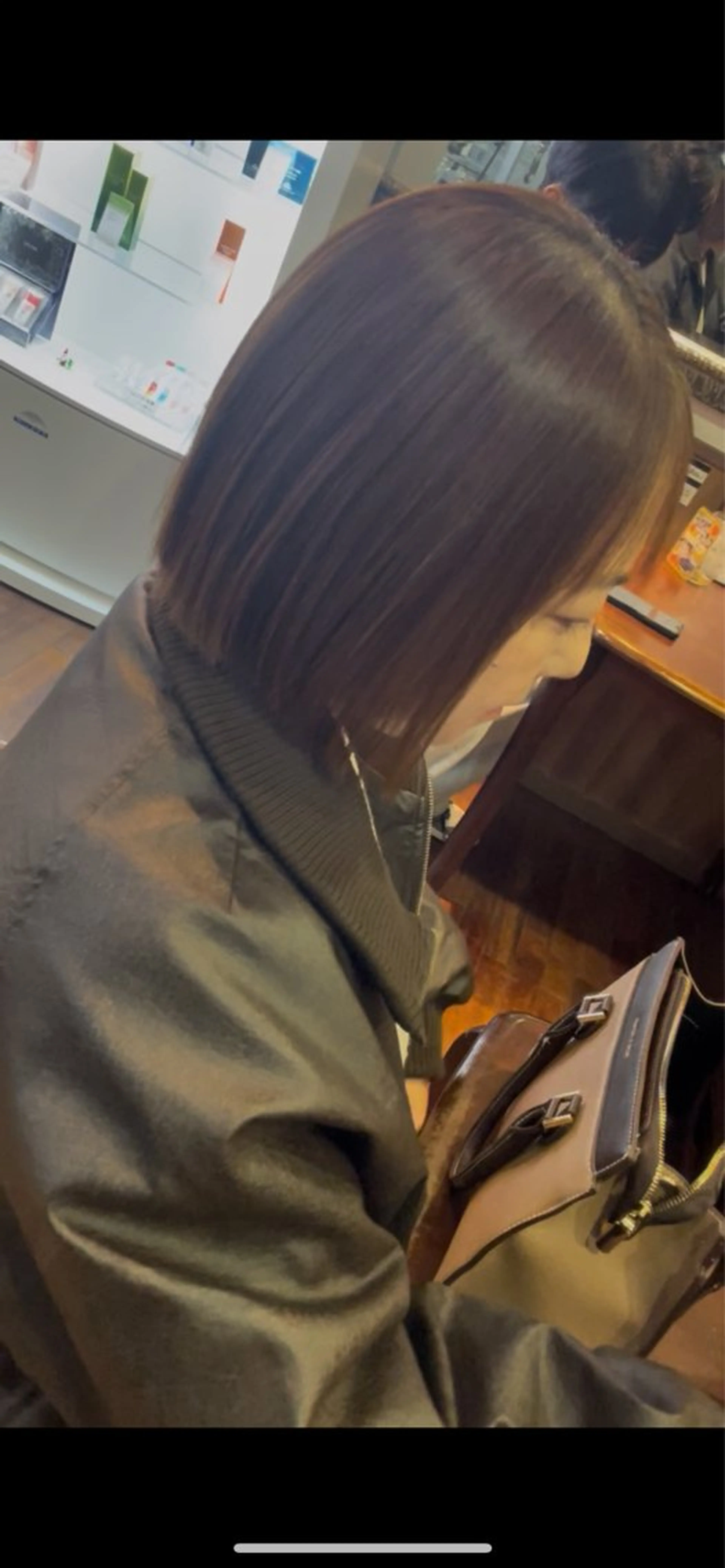 ショート ボブ 韓国風ヘア 縮毛矯正 トリートメント 福見 美保のヘアスタイル