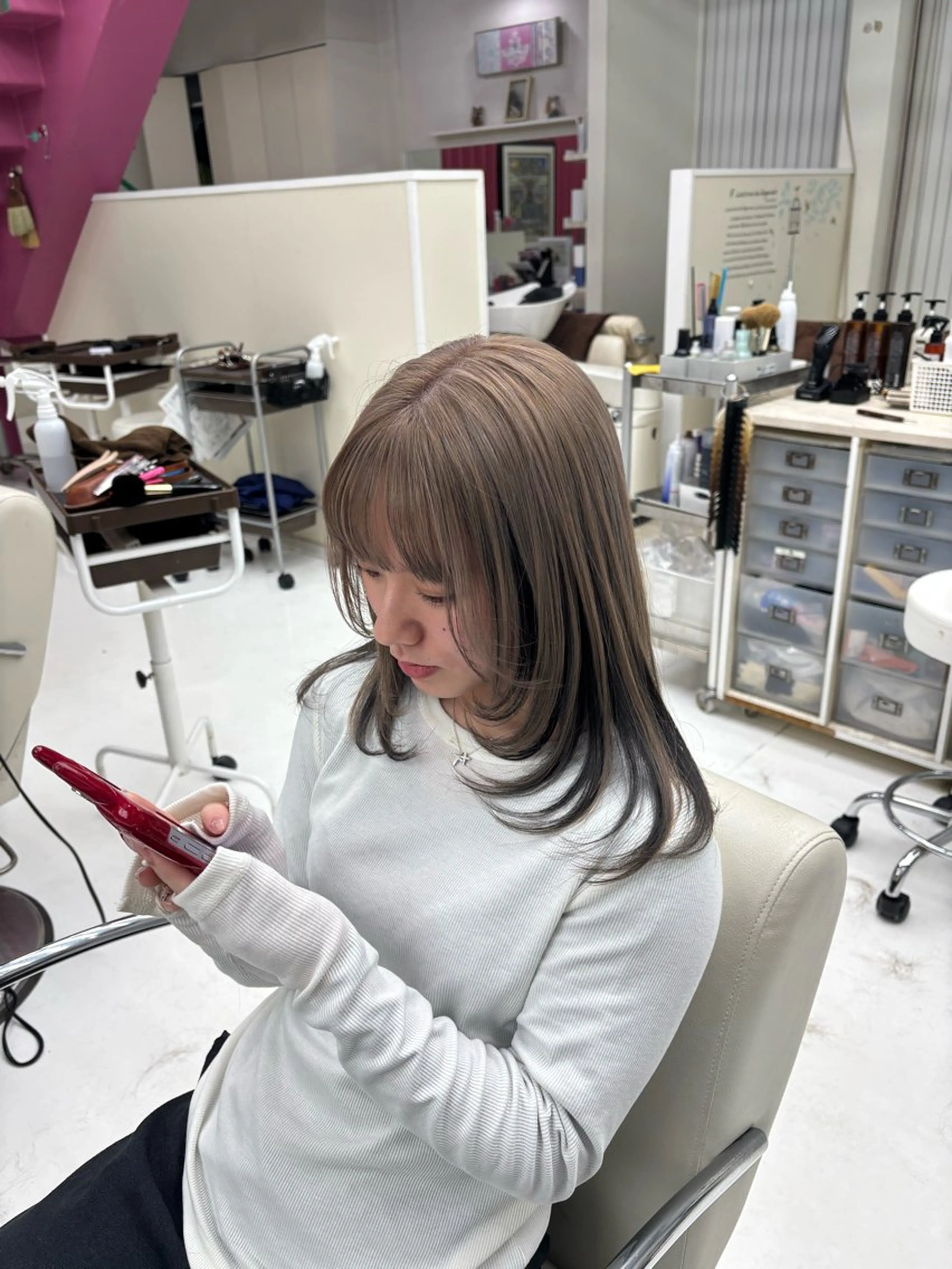 セミロング レイヤーカット ヘアーバイパッション八幡所属・立福 杏夏のヘアスタイル