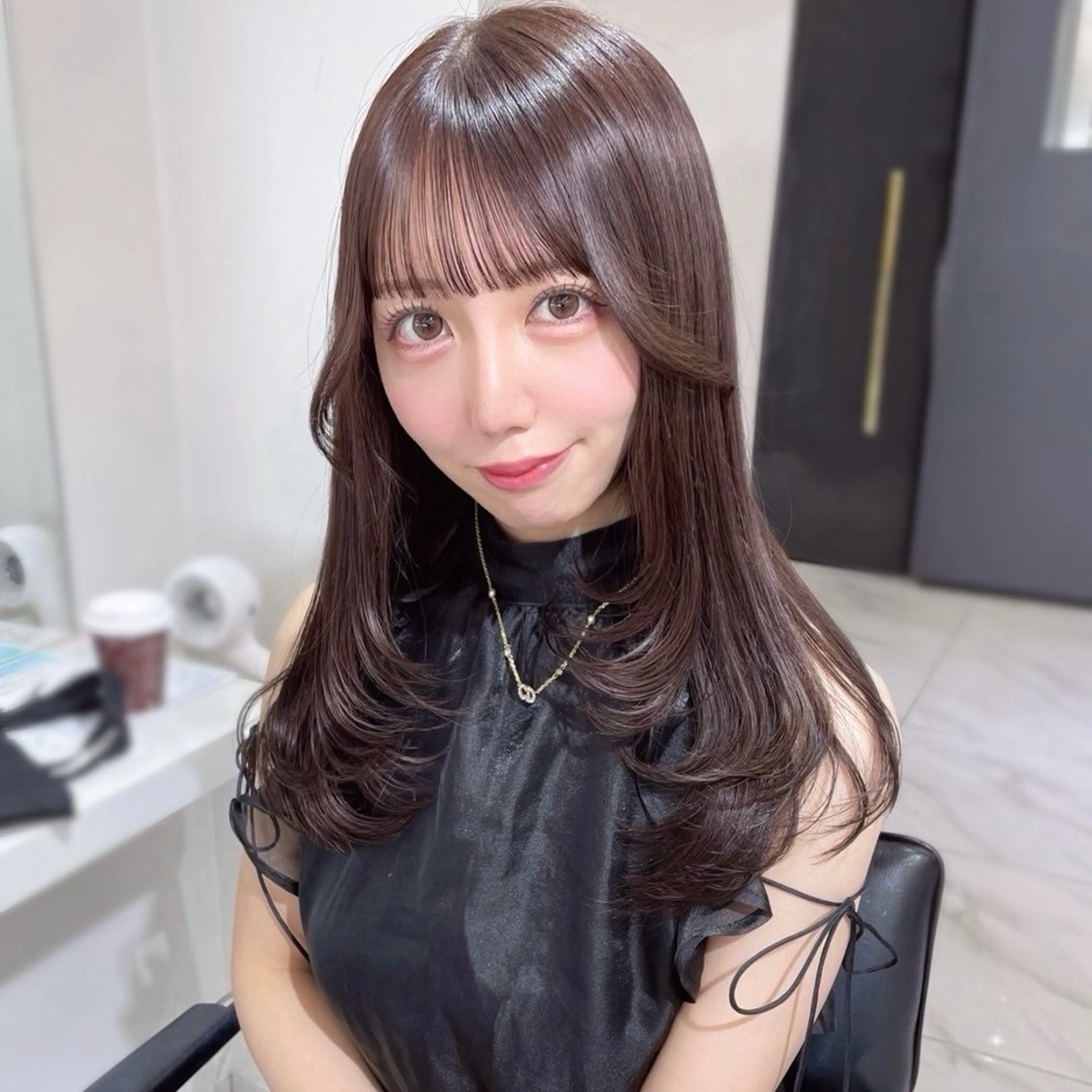 セミロング カラー ブラウンカラー ラベンダーカラー レイヤーカット 上品韓国ヘア🩶艶髪 🩶渋谷/aoiのヘアスタイル