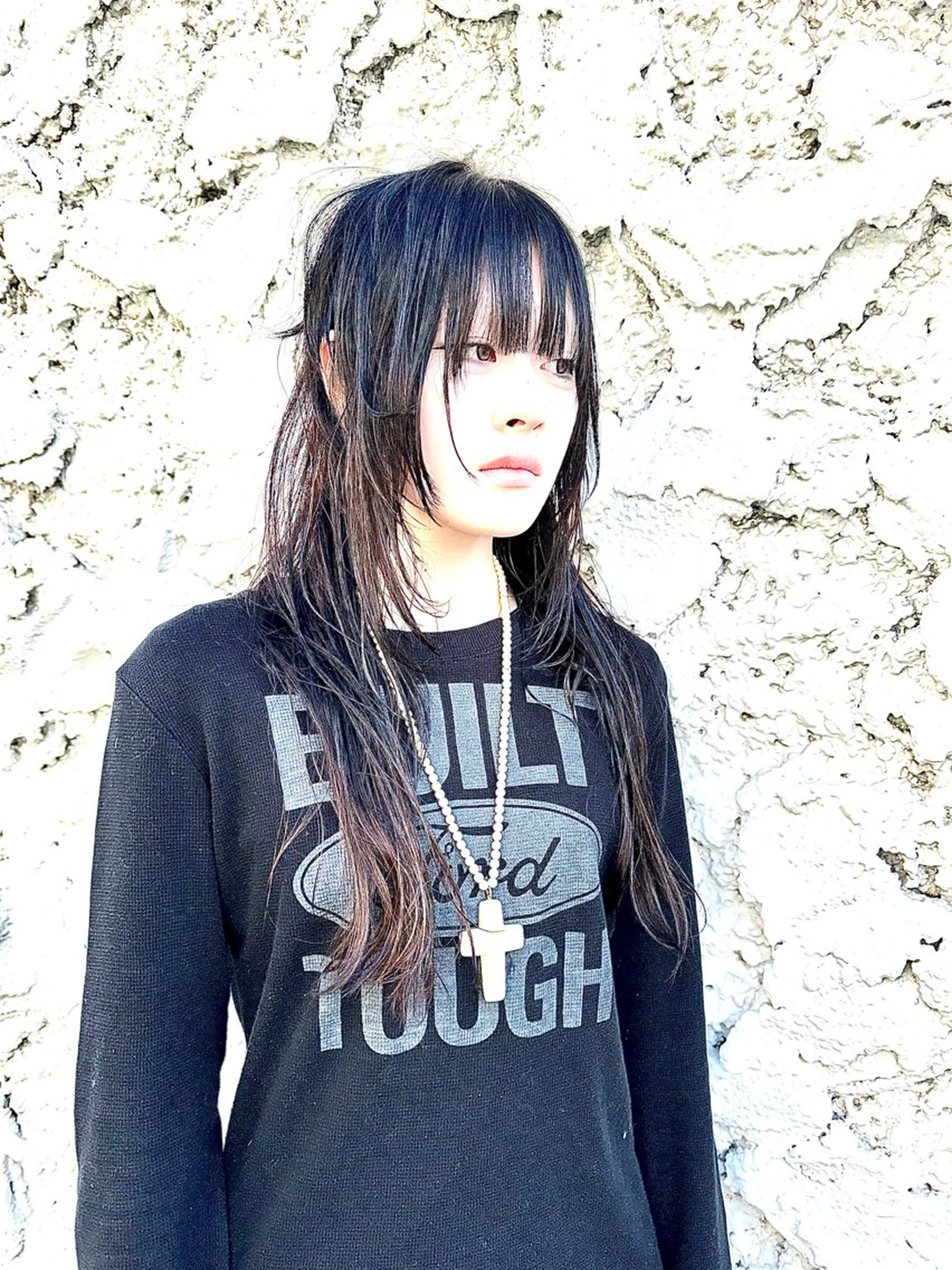 セミロング カット デザインカラー⭐︎★ 🐆hyo🐆のヘアスタイル