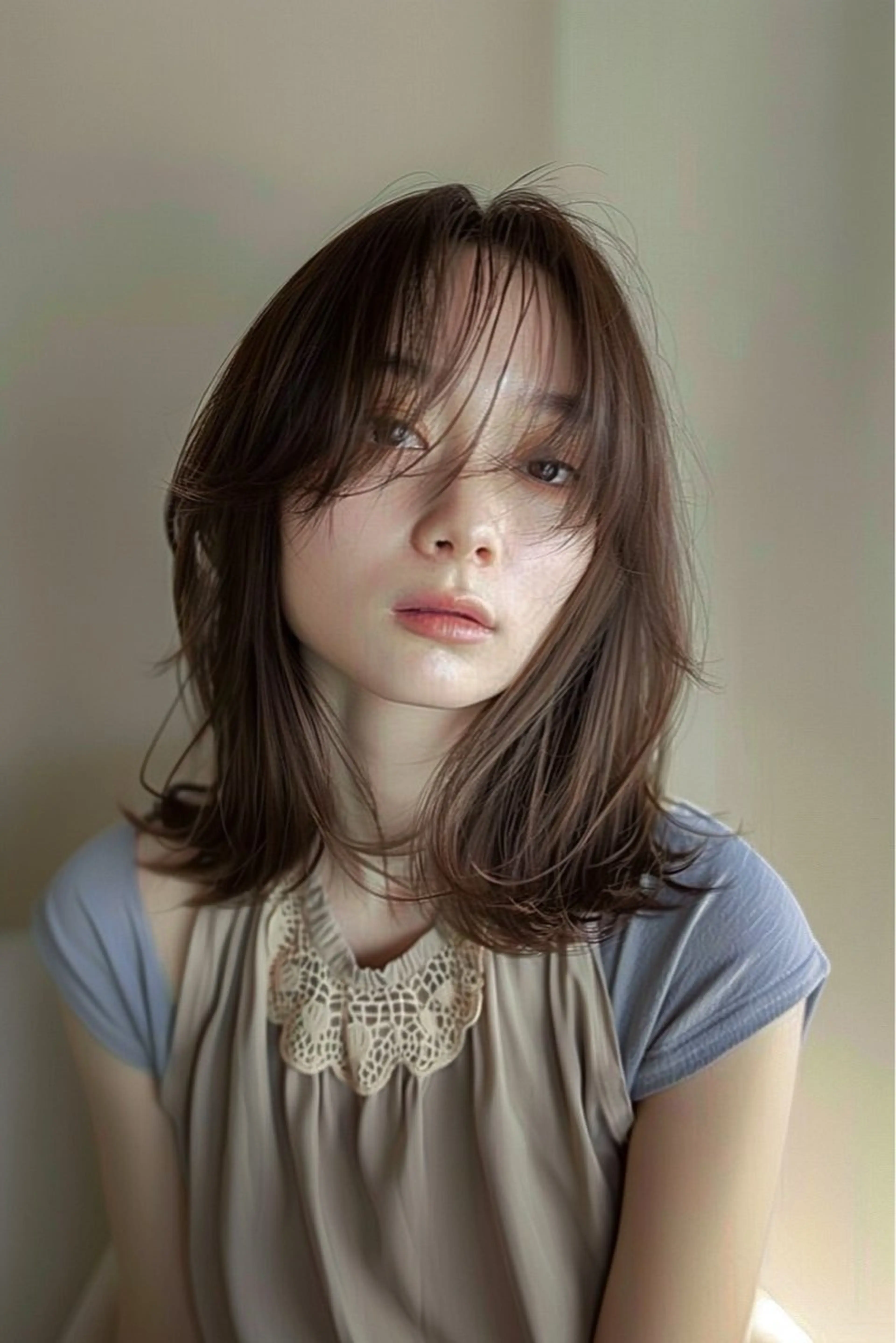 ミディアム 最新ケアカラー 髪質改善YUTOのヘアスタイル