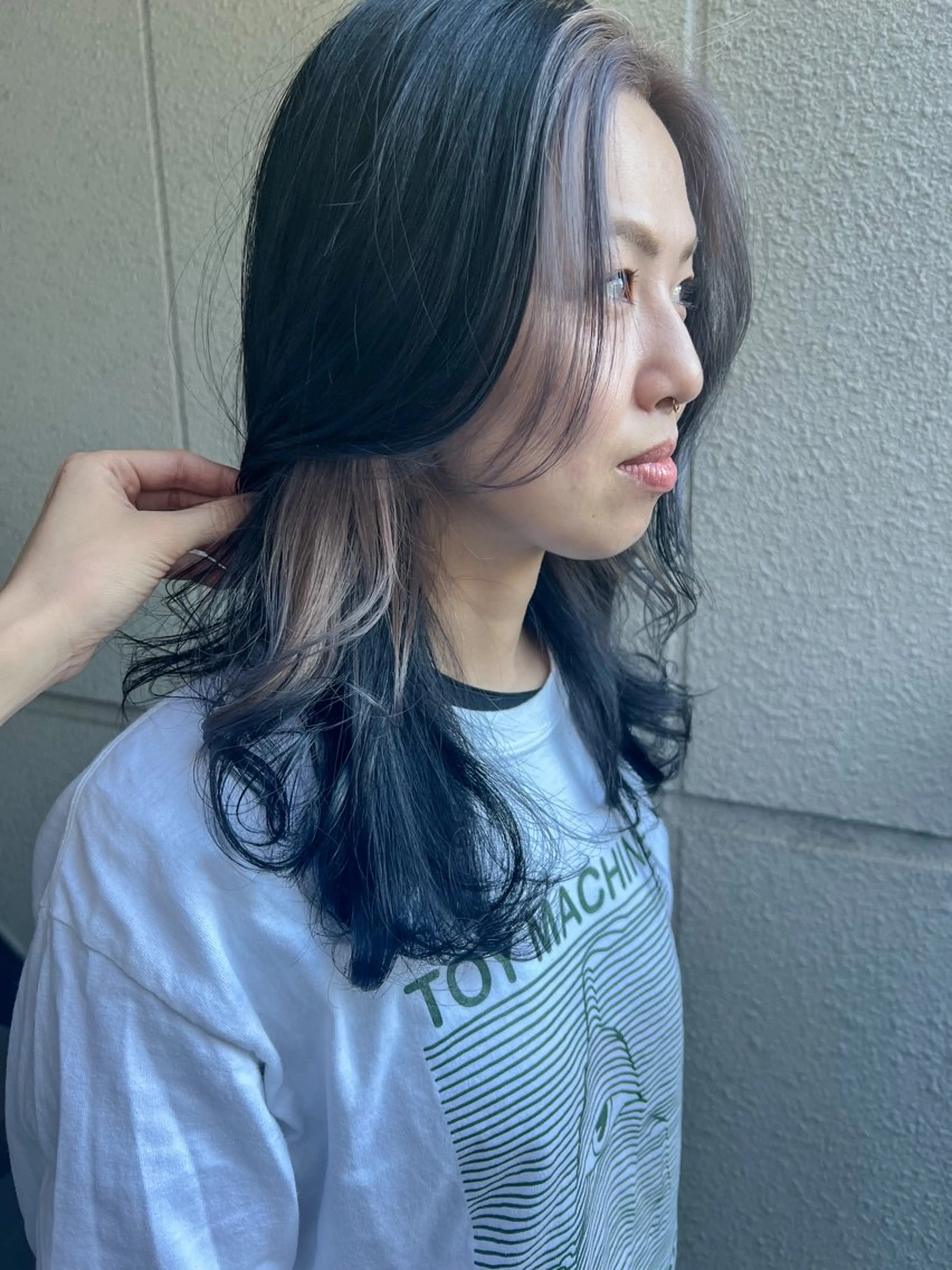 セミロング カラー ミストバング  フェイスフレーミング ヘアカラー カラーパティシエ facce🌼ikoのヘアスタイル