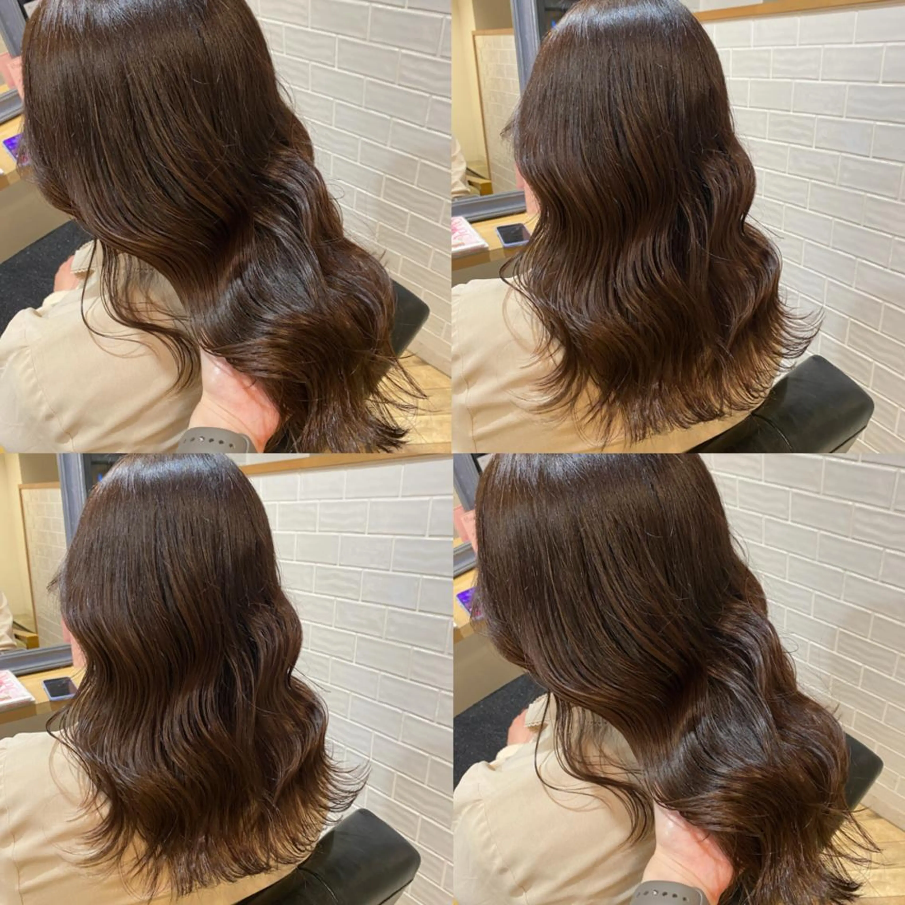 セミロング カラー ベージュカラー 艶カラー/韓国顔周り 🎀mamiのヘアスタイル