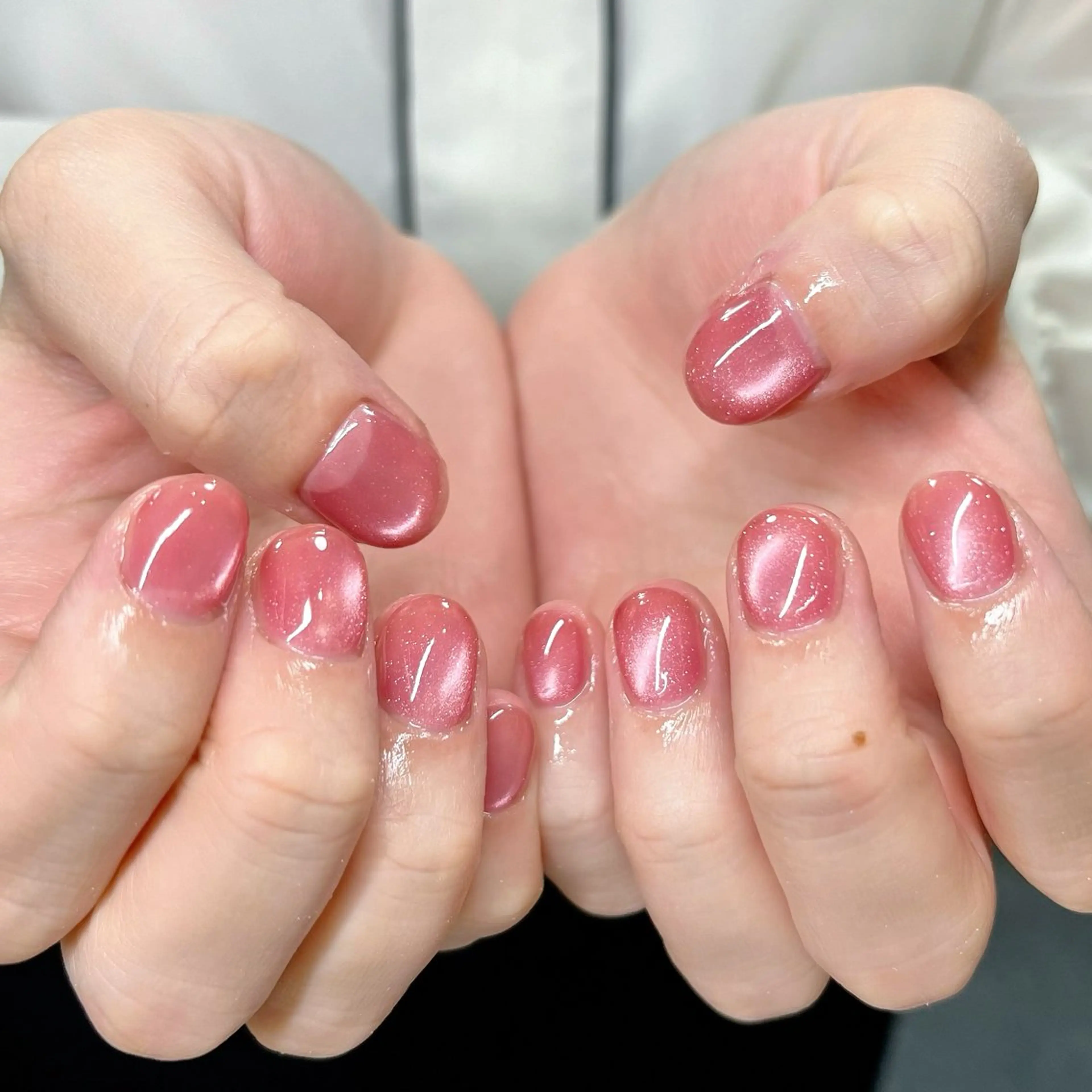 ネイル オーロラネイル チークネイル フレンチネイル マグネットネイル ピンク ハンドネイル ハンドケア 🫧OPELIA NAIL渋谷🫧のネイルデザイン