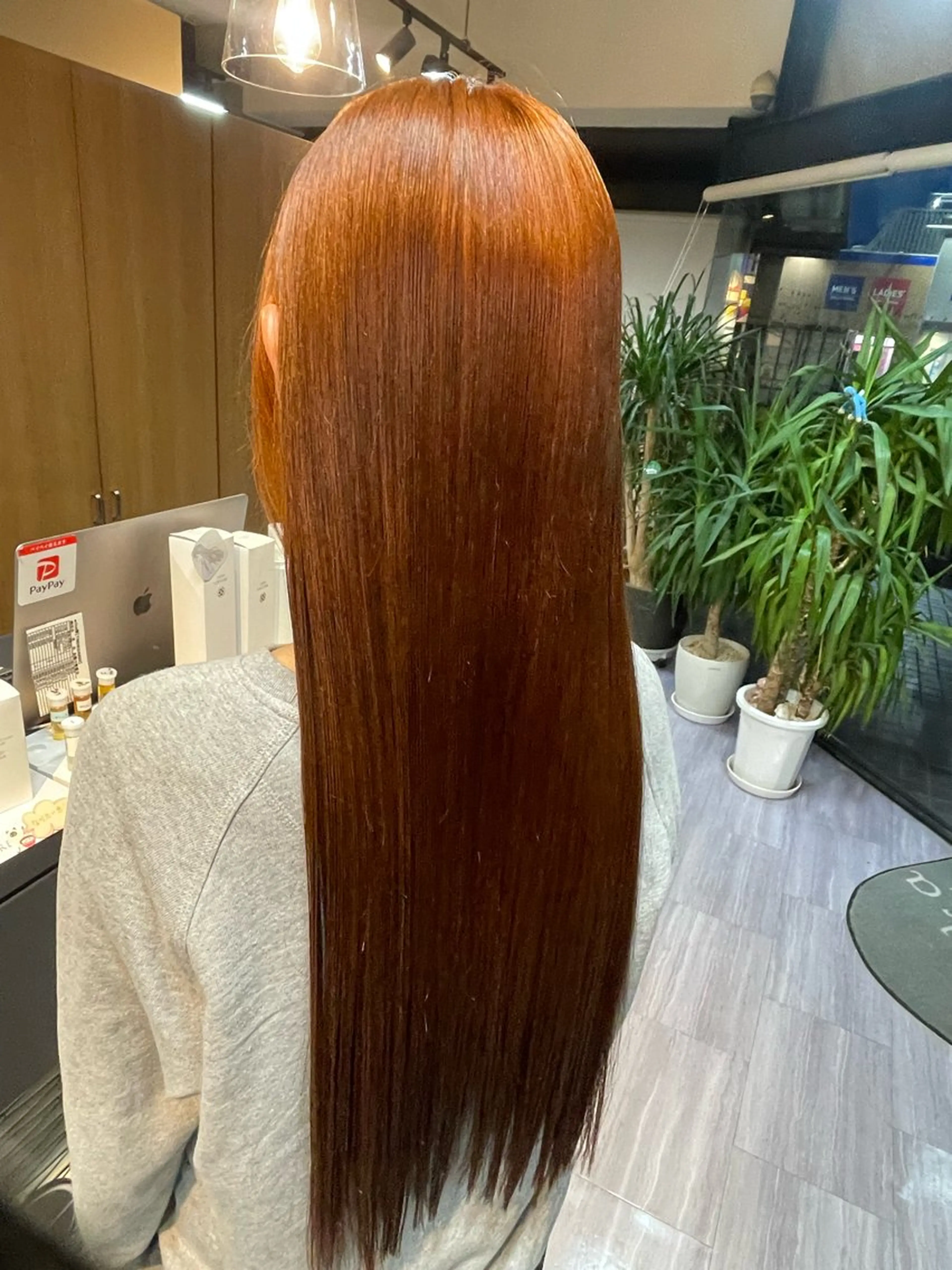 ロング オレンジブラウン ヘアカラー arika りなのヘアスタイル