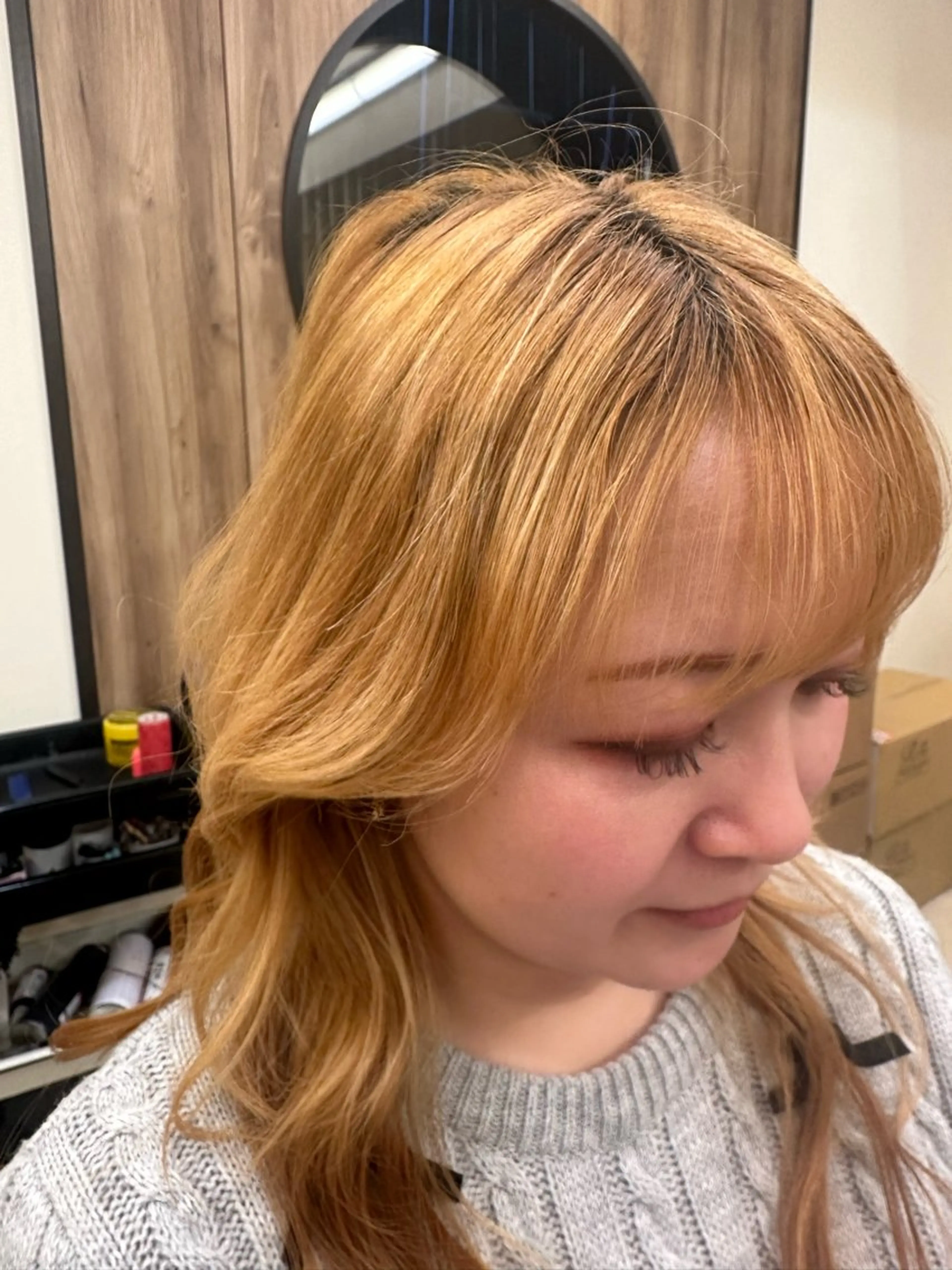 セミロング ヘアアレンジ 顔周りカット 韓国風ヘア DTEEL所属・山本 かおりのヘアスタイル