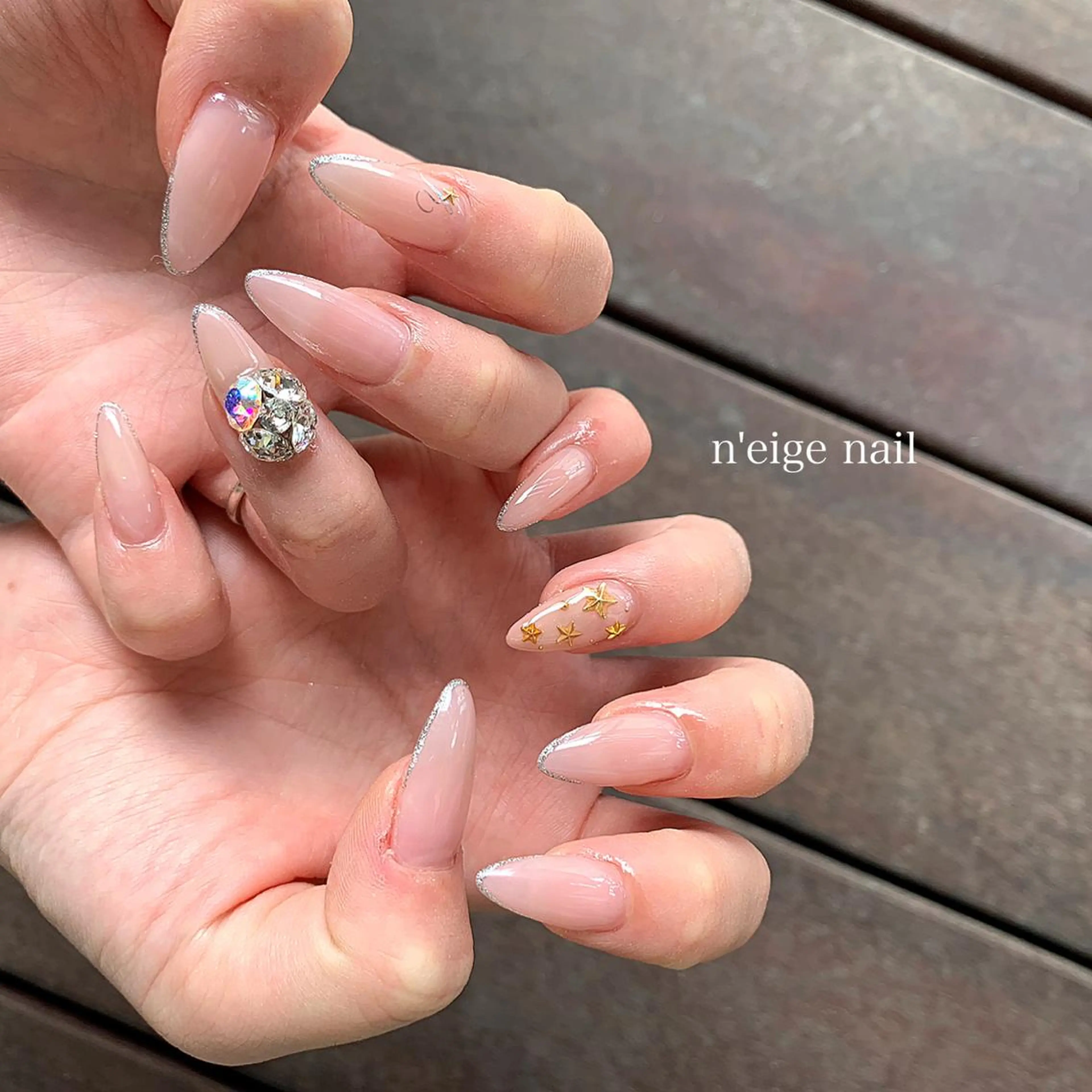 ネイル アニマル柄 アートネイル キラキラネイル ニュアンスネイル 夏ネイル n'eige nail所属・大谷 綾香のネイルデザイン