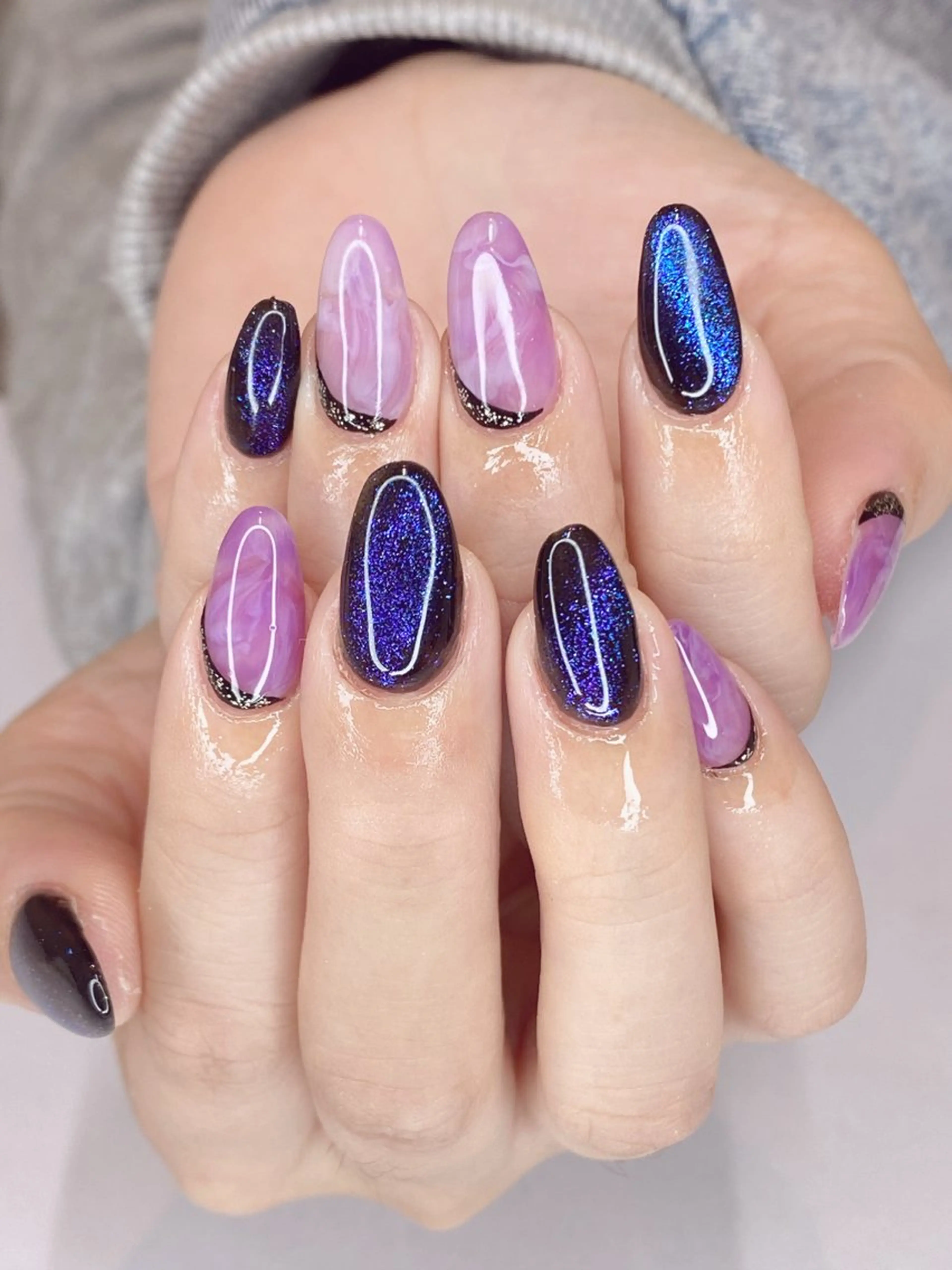 ネイル アートネイル オーロラネイル クリアネイル グラデーション ハート Ｎail Ｓalon ertiのネイルデザイン