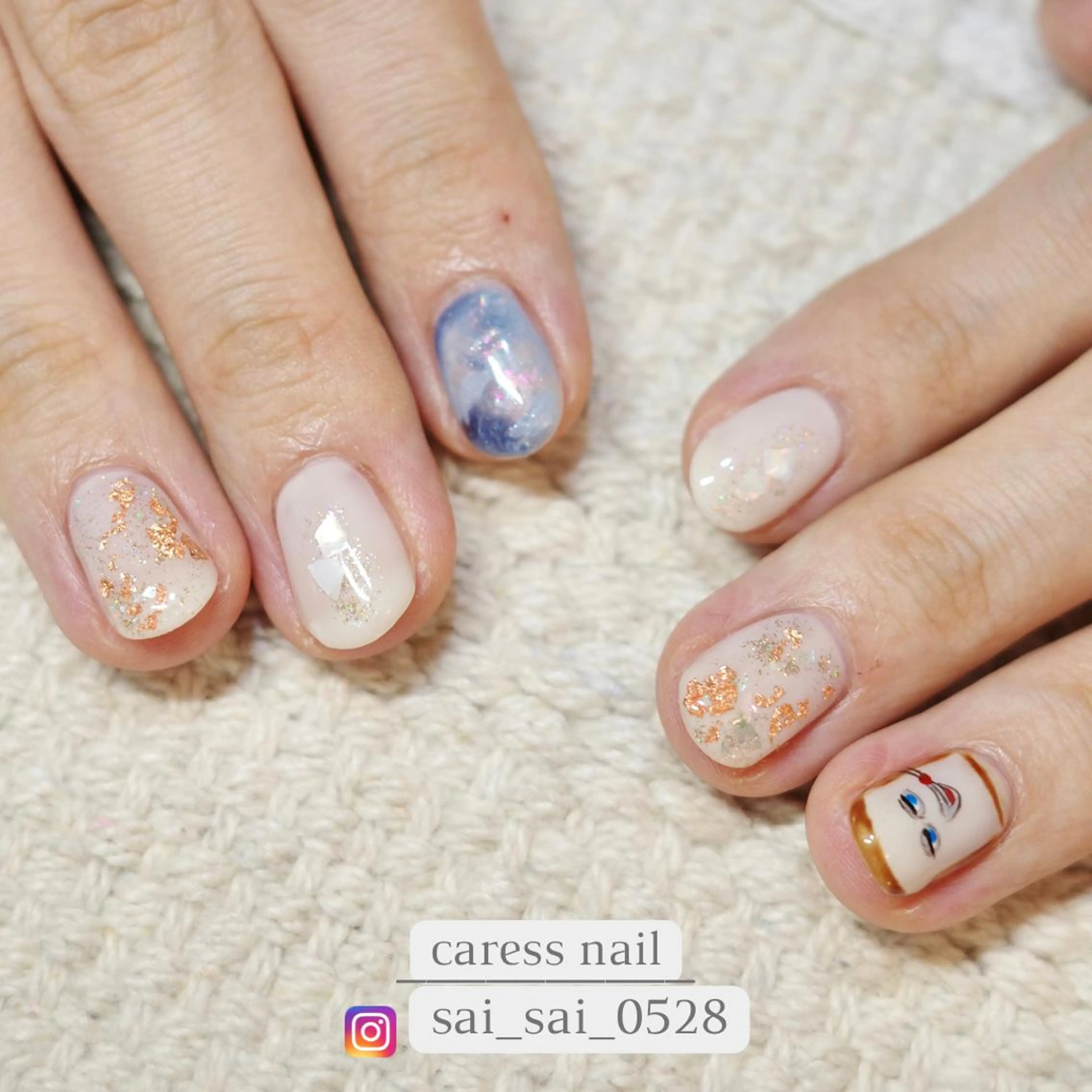 ネイル アートネイル ハンドネイル caress  nail カレスネイル　代々木上原所属・カレスネイル さいのネイルデザイン
