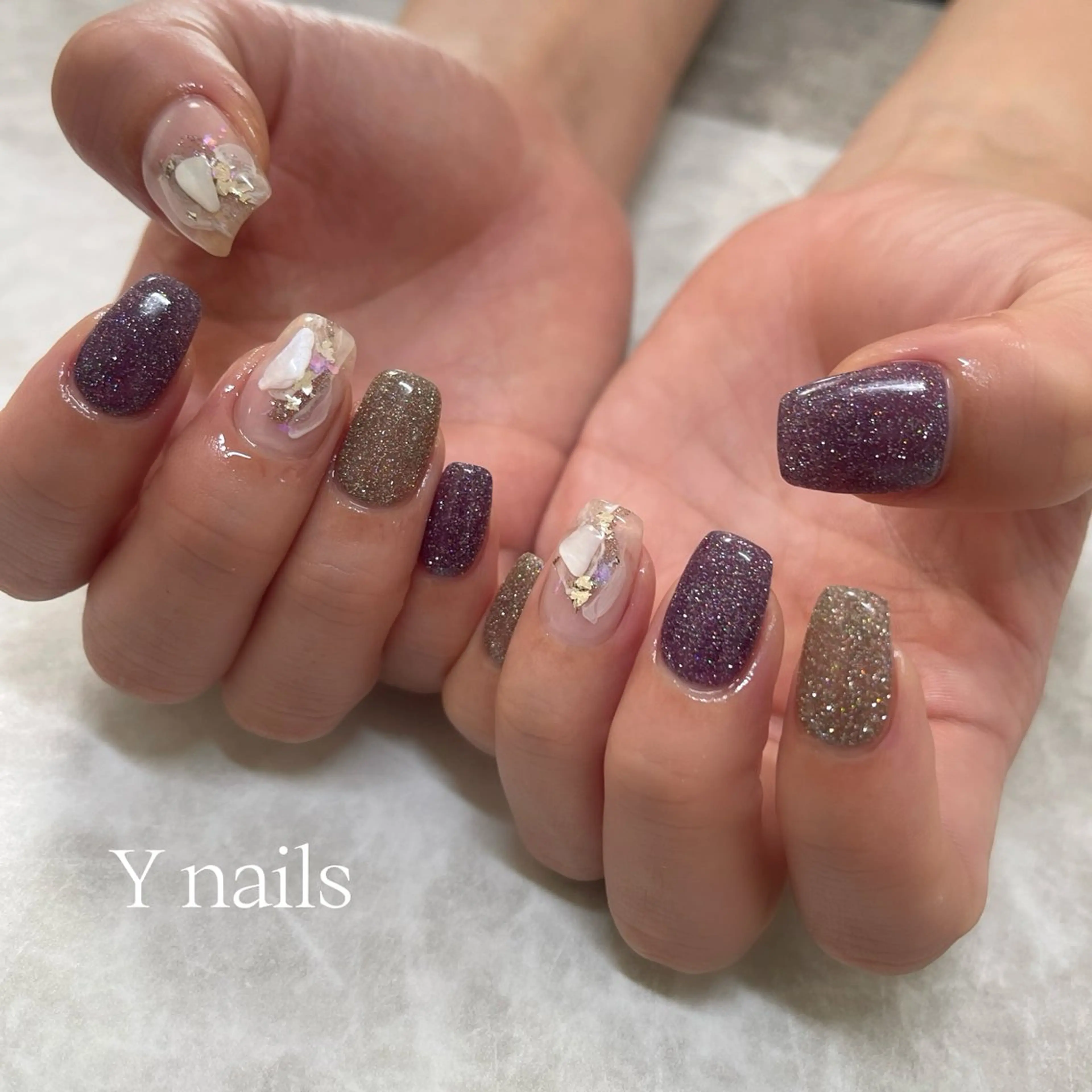 ネイル フラッシュネイル ラメ(グリッター) ニュアンスネイル ハンドネイル 沖縄 Y nailsのネイルデザイン