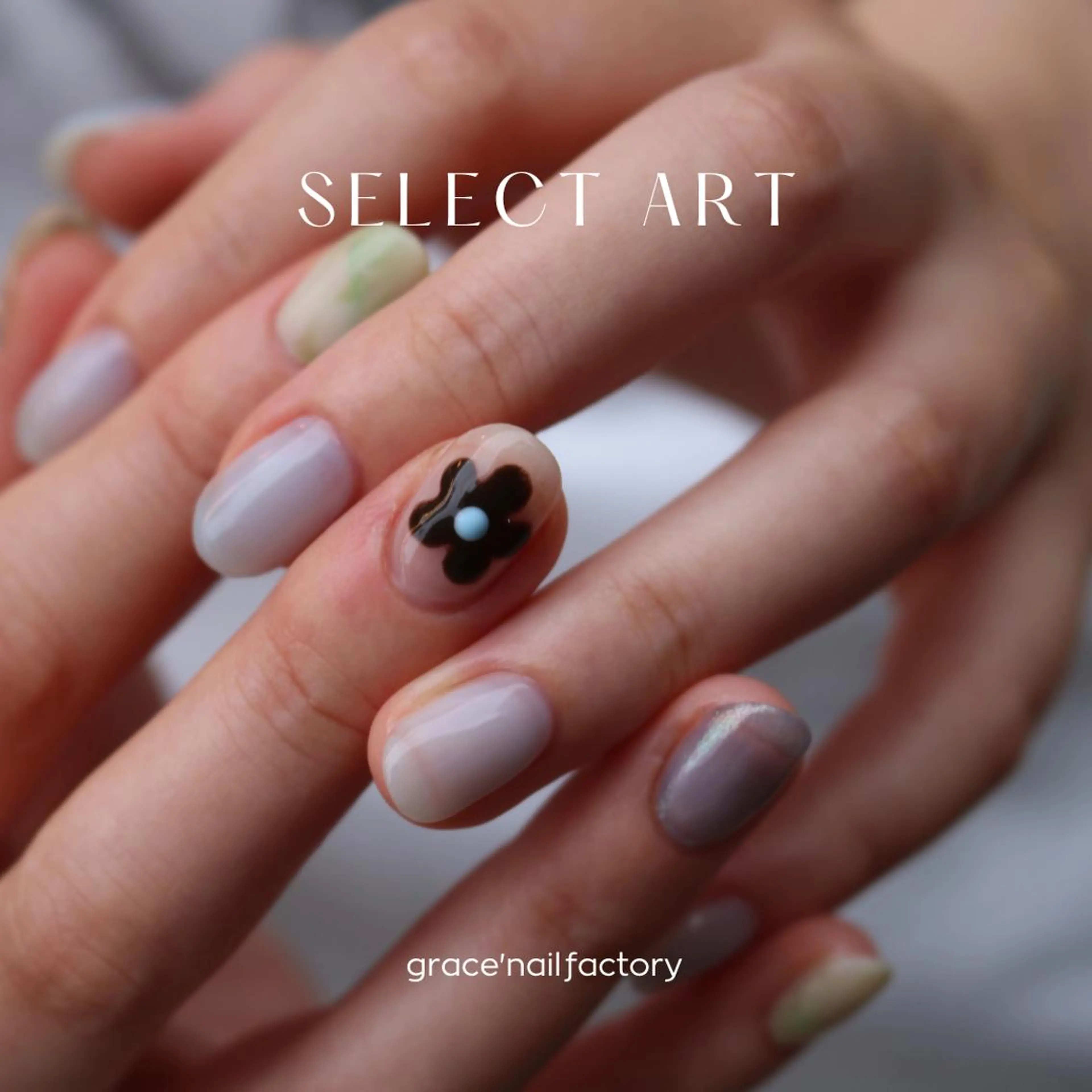 プレートから選べる◆セレクトart5本コース hand 4400円（オフ+1100円・自爪育成ケア付)の写真