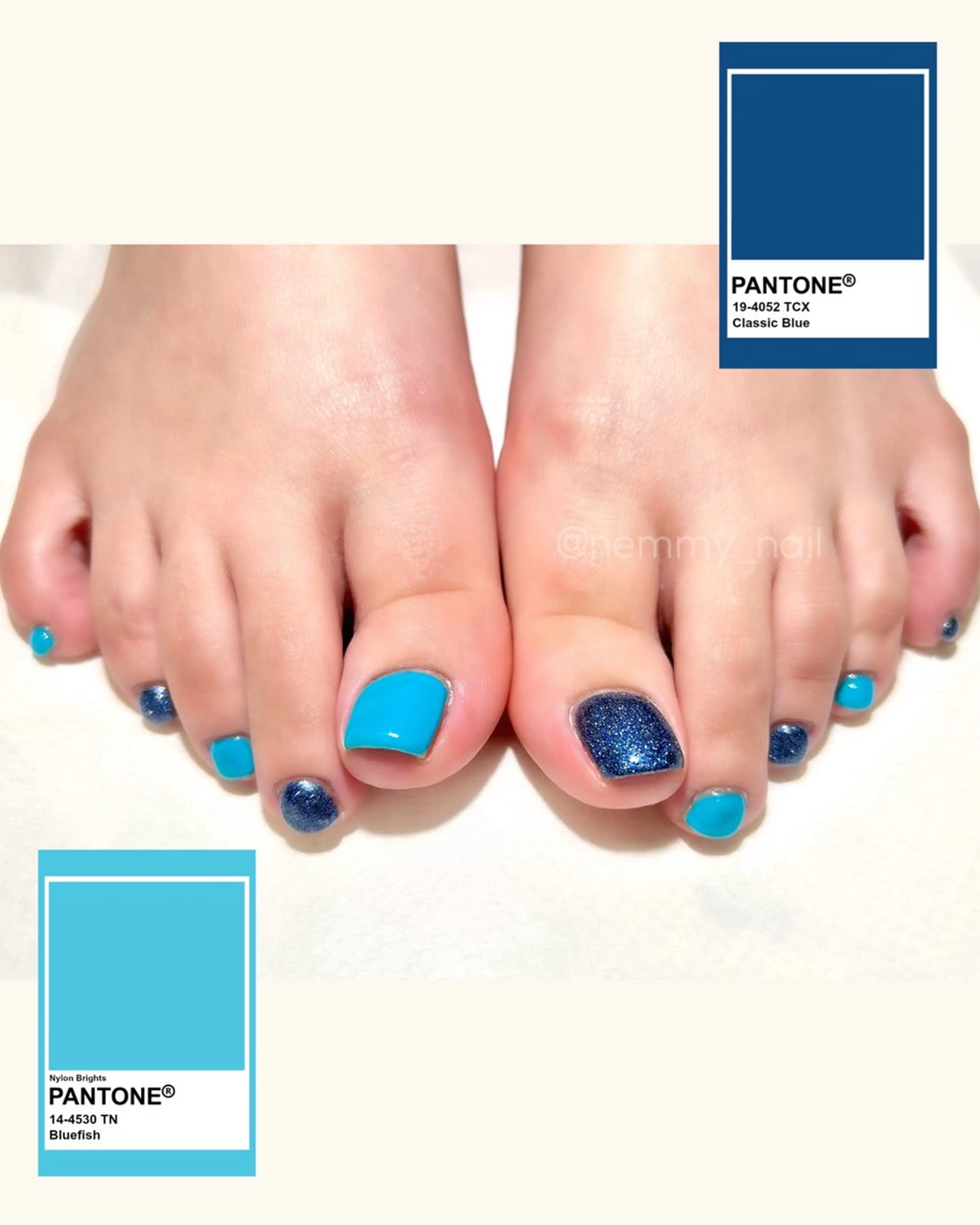 ネイル ブルー ラメ(グリッター) マットネイル Nemmy nail salon所属・Nemmy MAYUのネイルデザイン