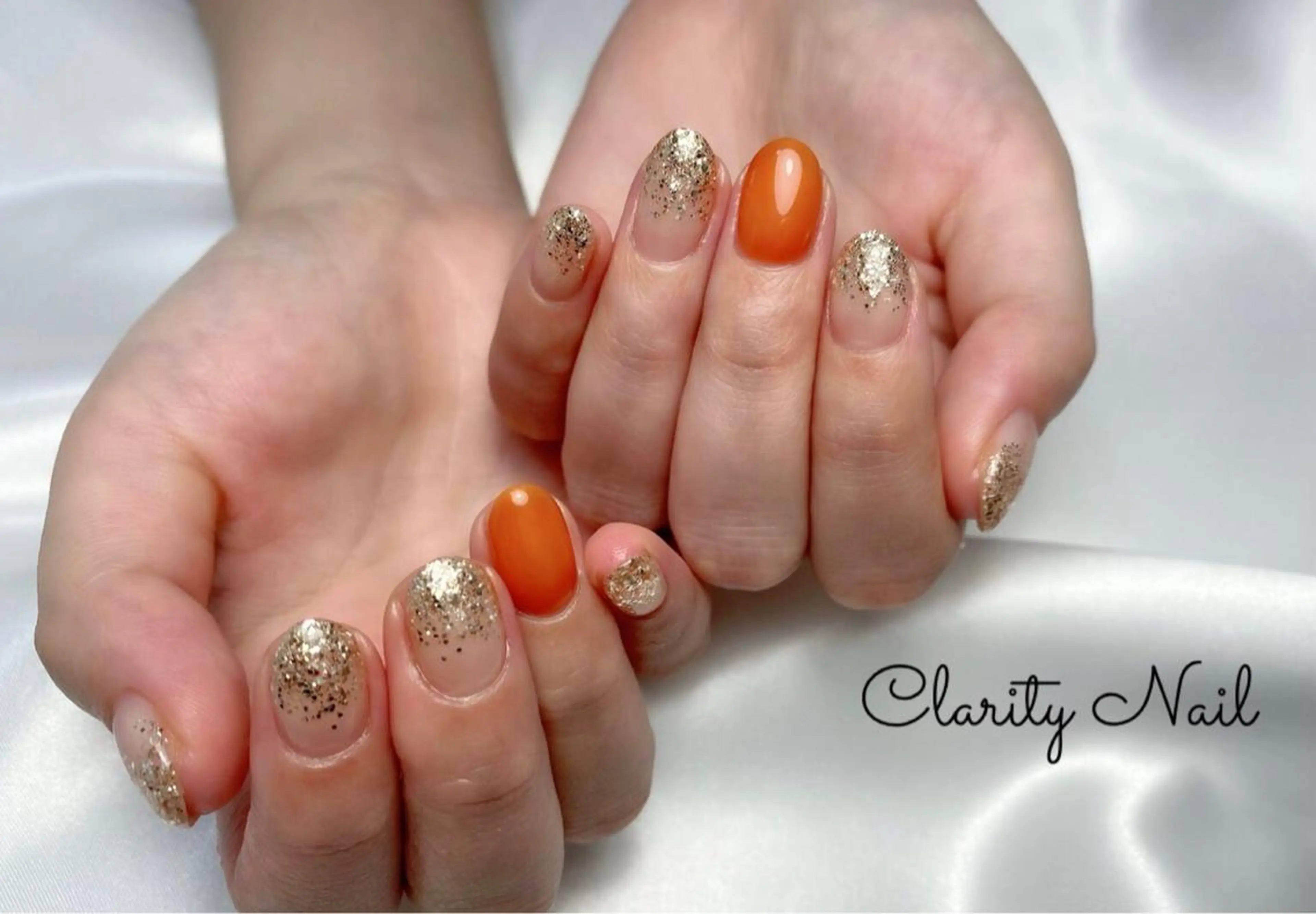 ネイル グラデーション ラメ(グリッター) ラメグラデーション ハンドネイル Clarity Nailのネイルデザイン