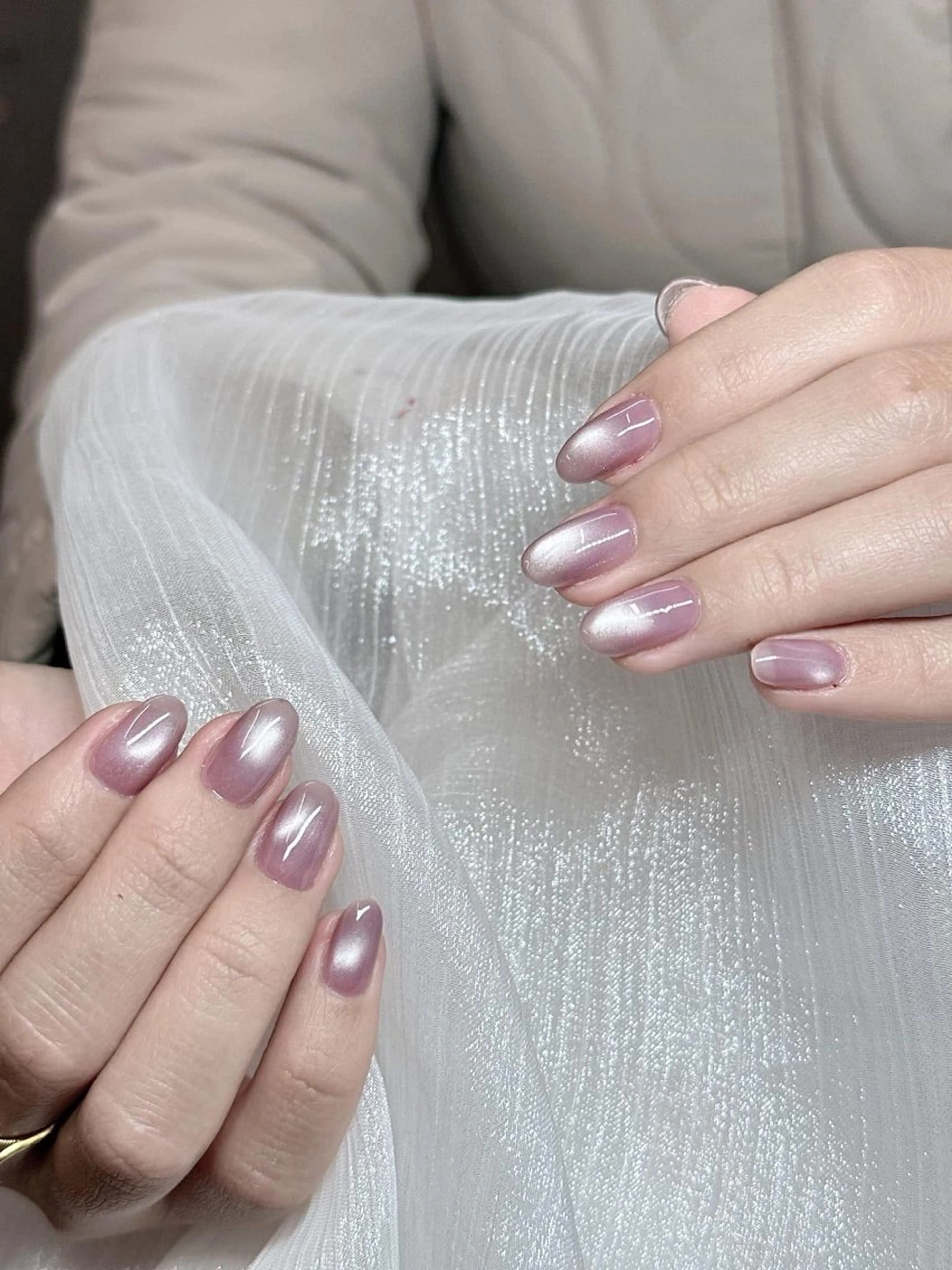 ネイル チークネイル フレンチネイル グラデーション キラキラネイル 韓国ネイル Minette nailHuongのネイルデザイン