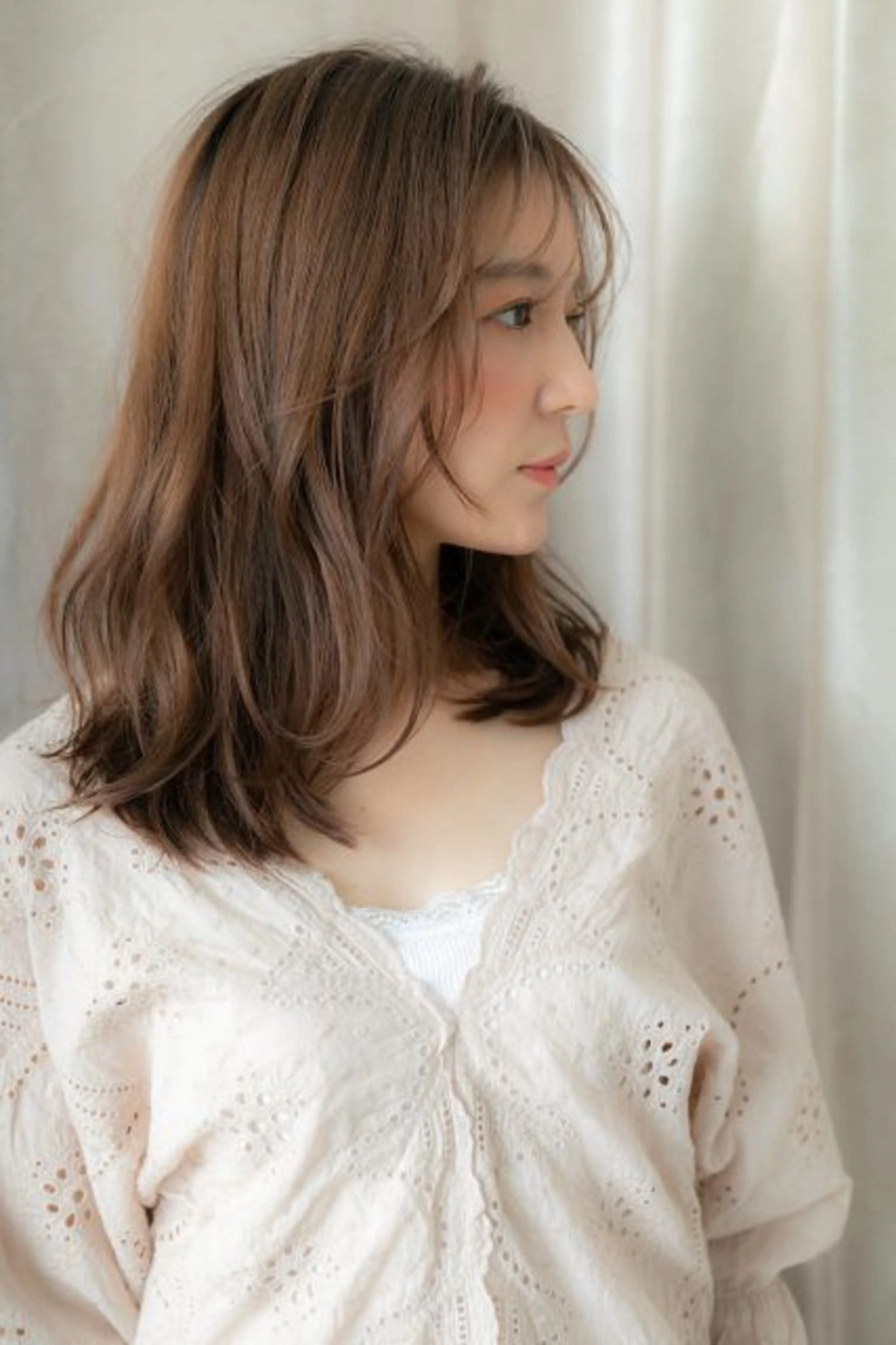 セミロング カラー パーマ 棚村 竜太のヘアスタイル