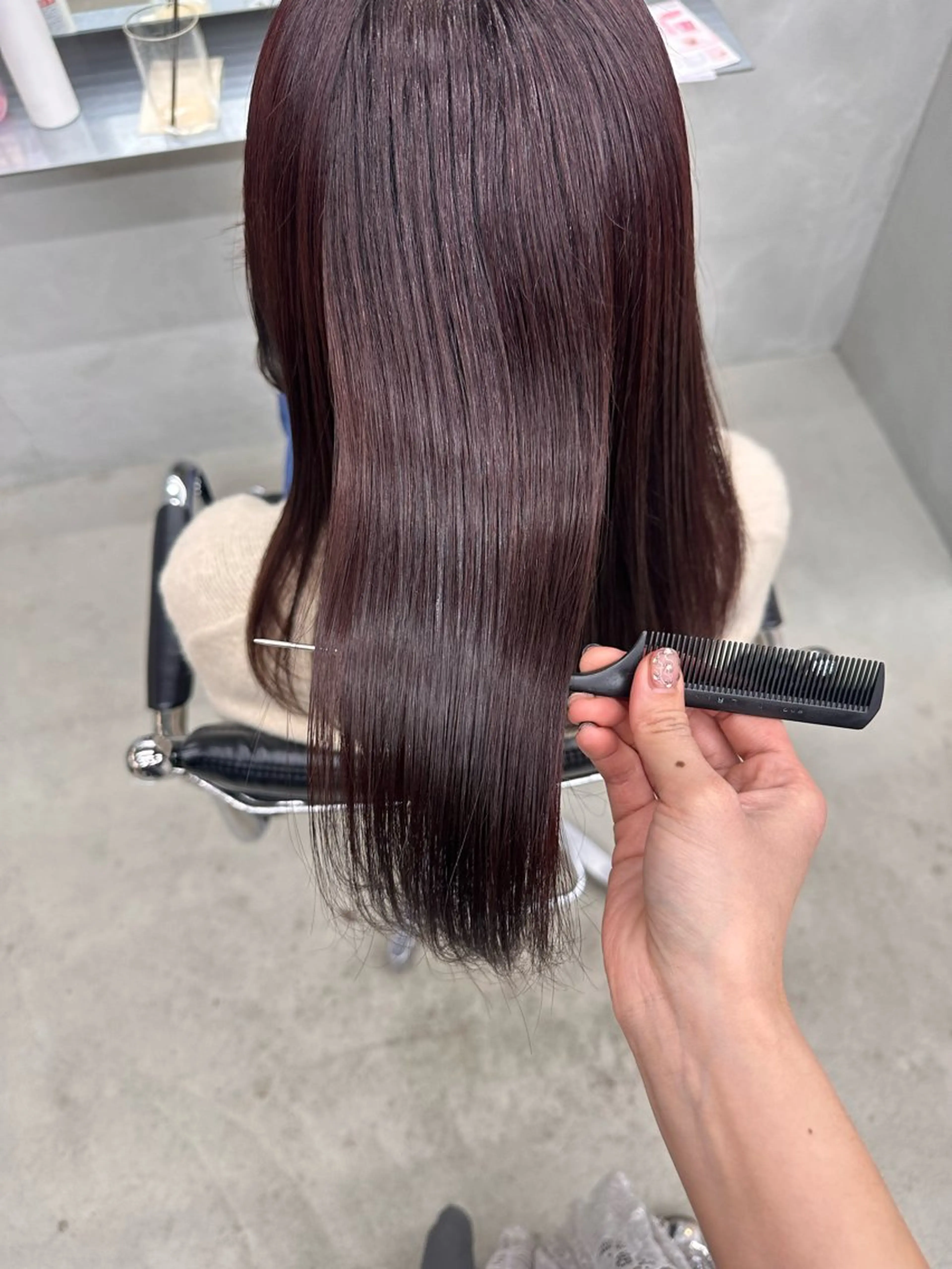 セミロング カラー 髪質改善 トリートメント カット ヘアカラー トリートメント 染谷 遥花のヘアスタイル