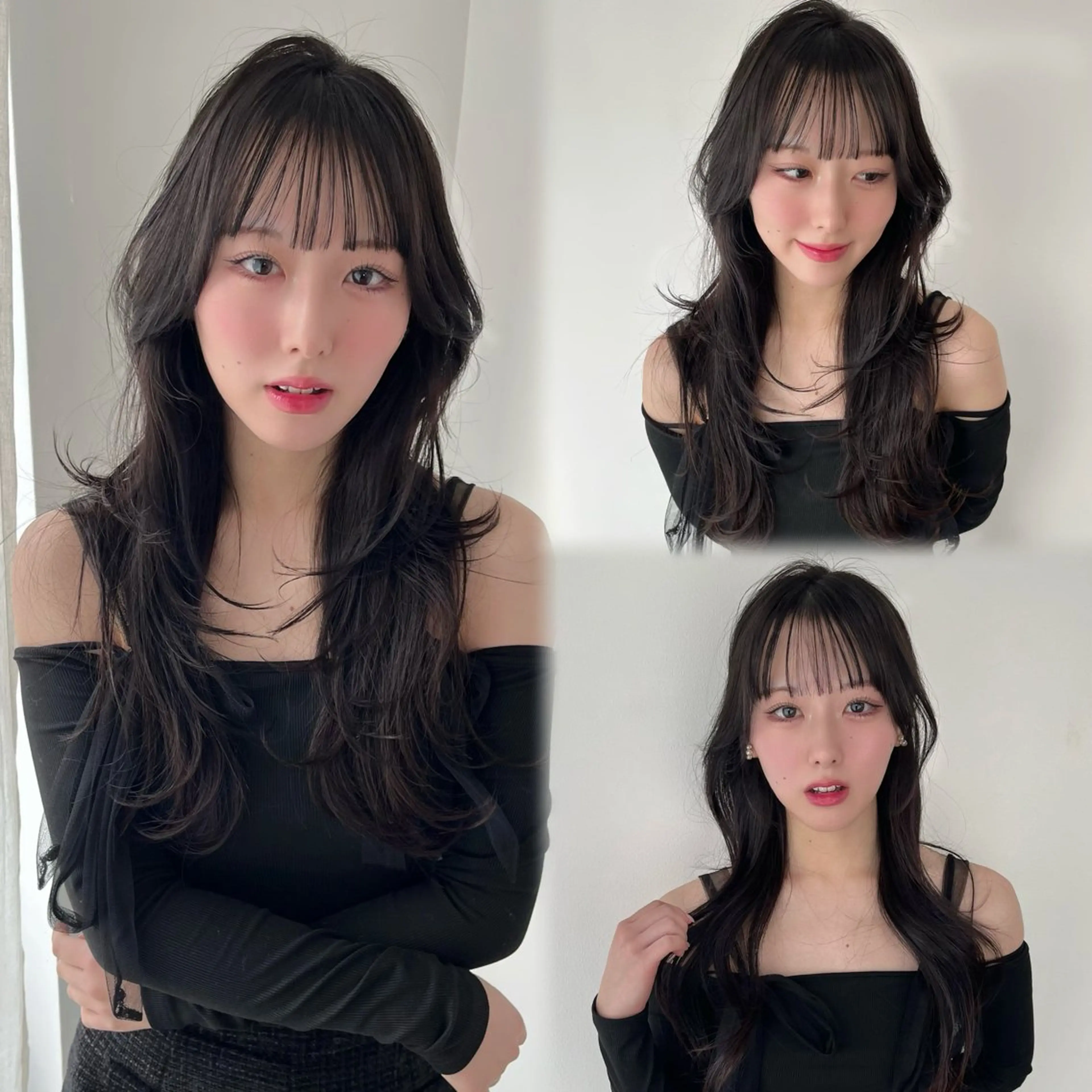 ロング カラー カット ヘアカラー トリートメント 韓国ハッシュカット/ 新宿/髪質改善/岡崎のヘアスタイル