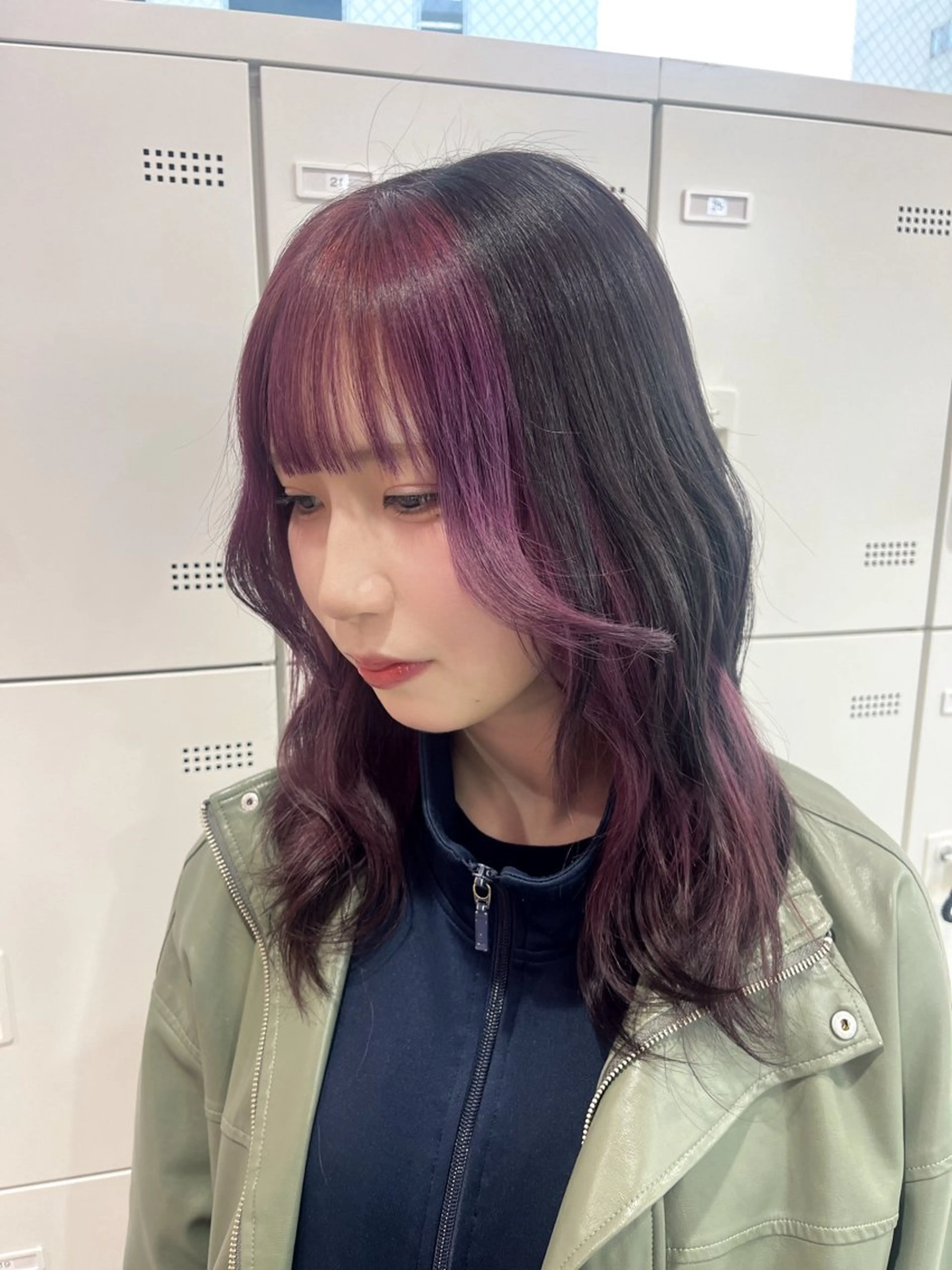 ミディアム カラー みう/仙台/暖色/ 艶髪/顔周りカット/のヘアスタイル