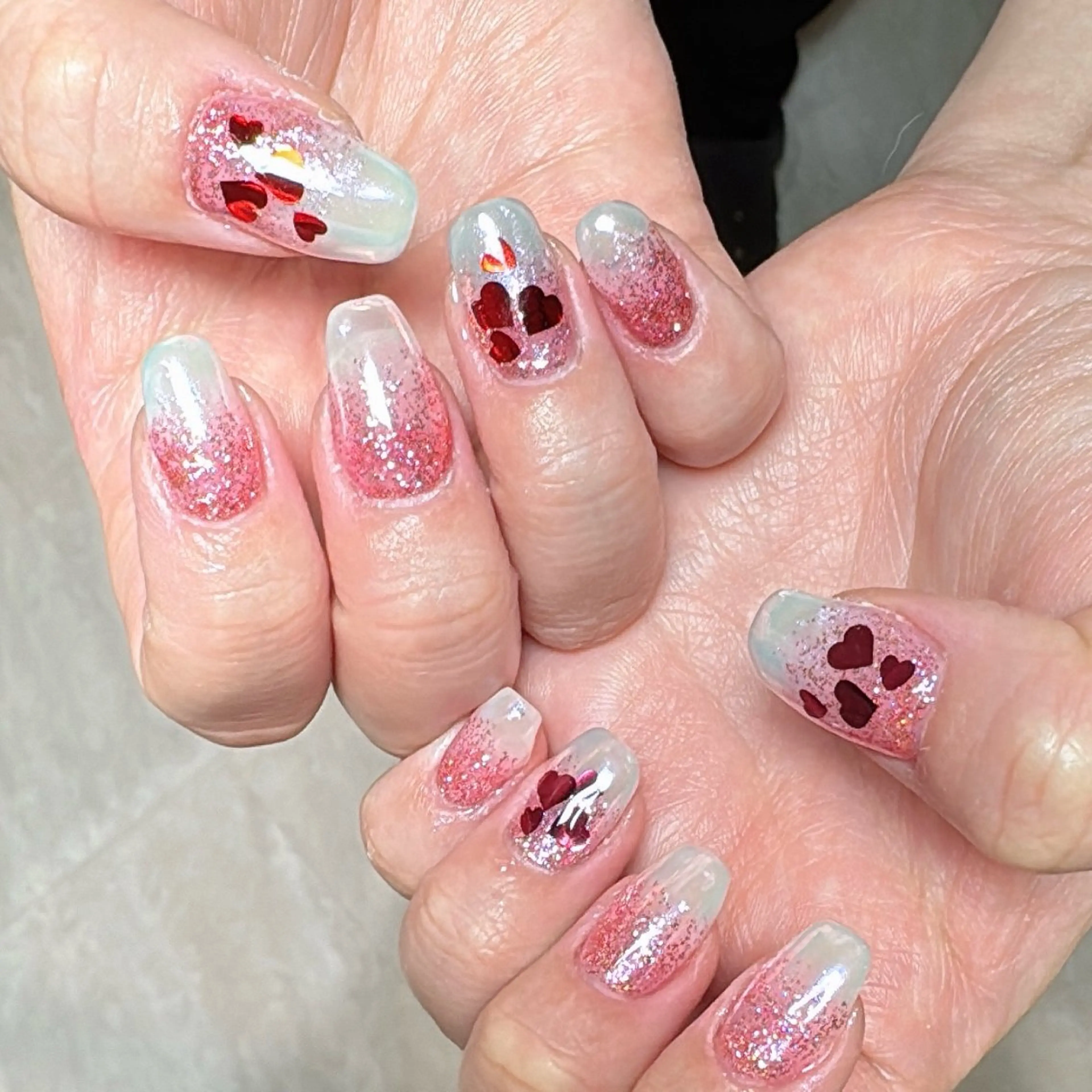 ネイル ハート キラキラネイル MATATABI. kumiのネイルデザイン