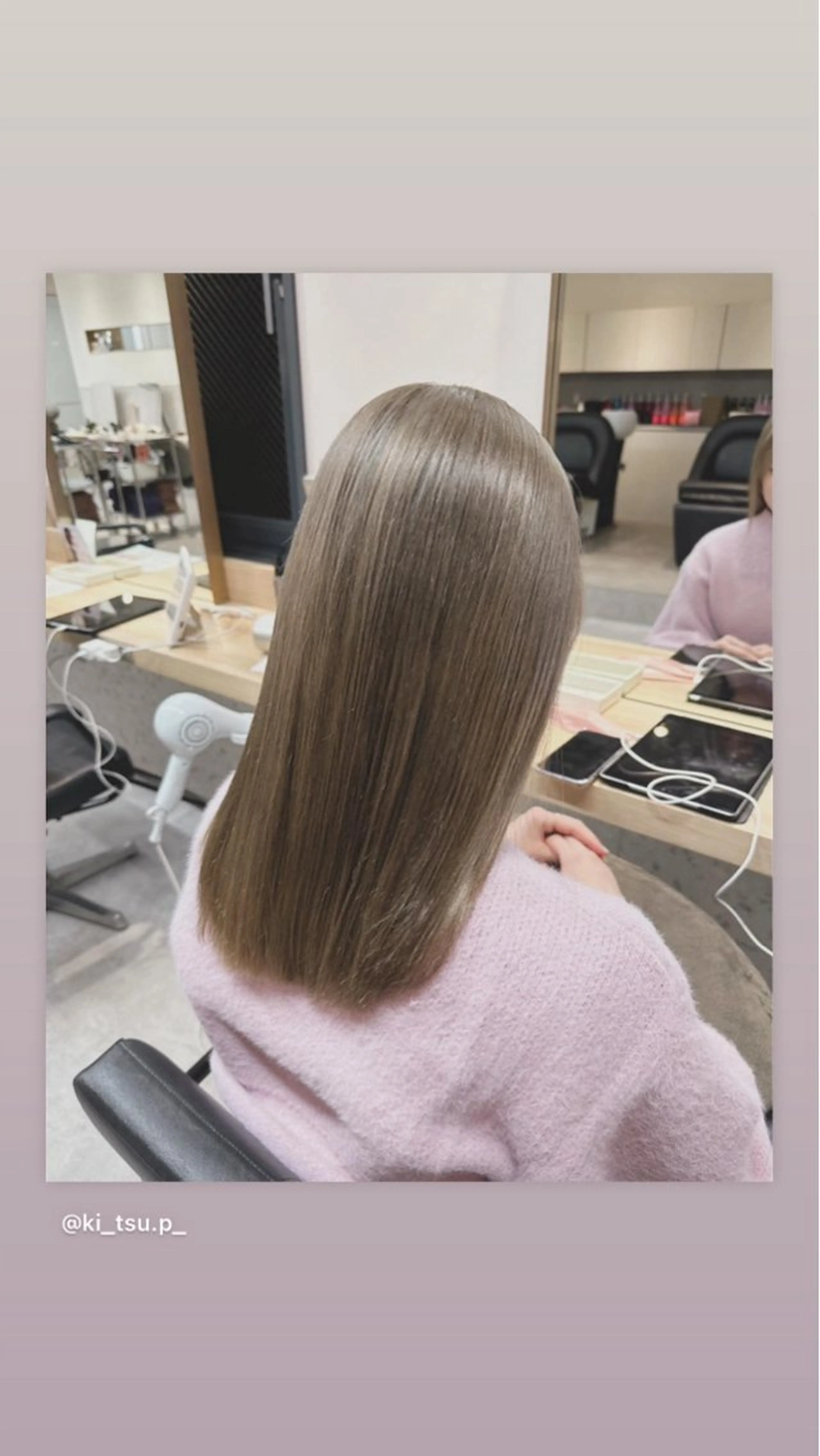 セミロング カラー ベージュカラー ブリーチ ダブルカラー グレージュ 韓国風カラー 透明感カラー🩵 レイヤーカット/韓国のヘアスタイル