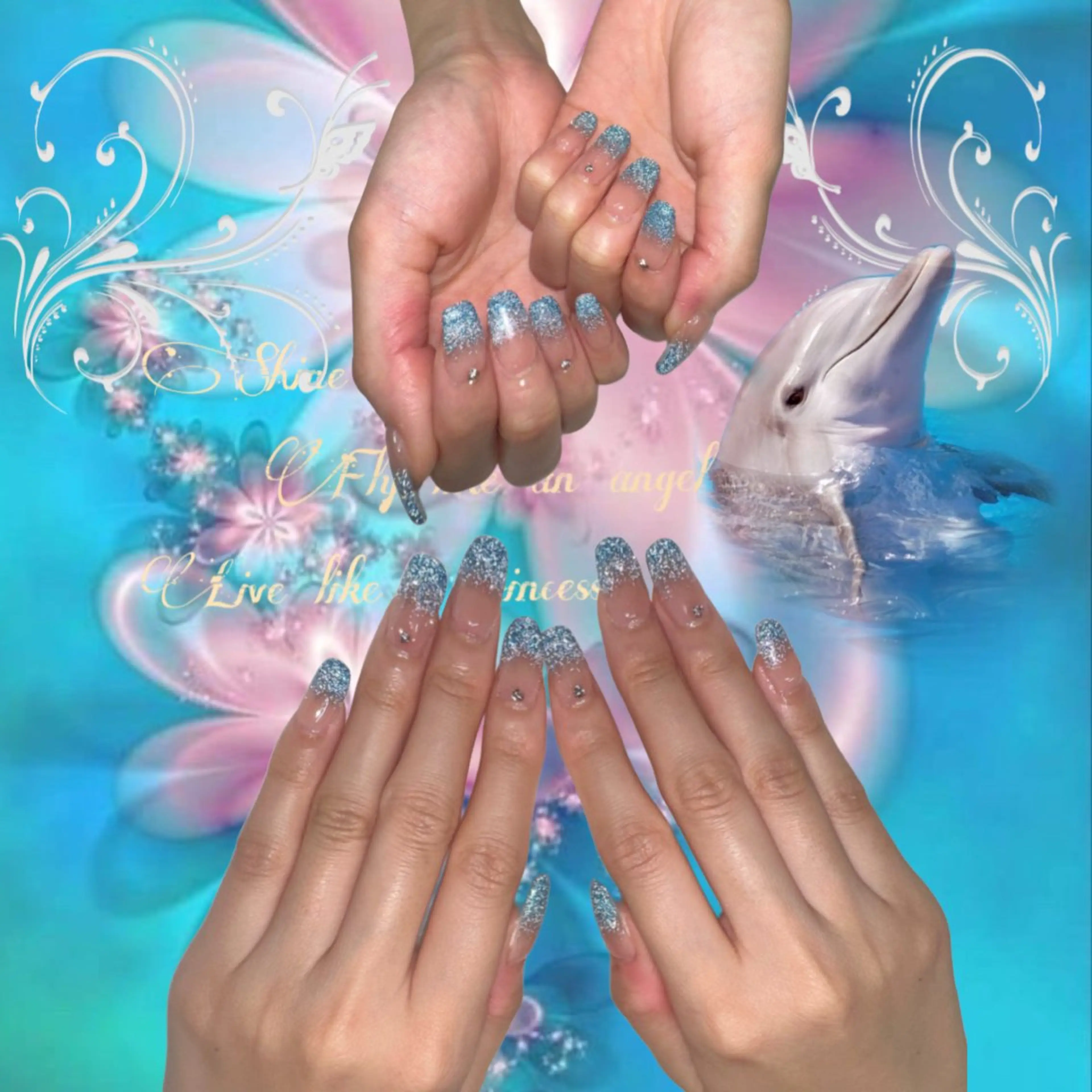 ネイル ラメ(グリッター) ラメグラデーション otto所属・otto☁️ Ricoのネイルデザイン