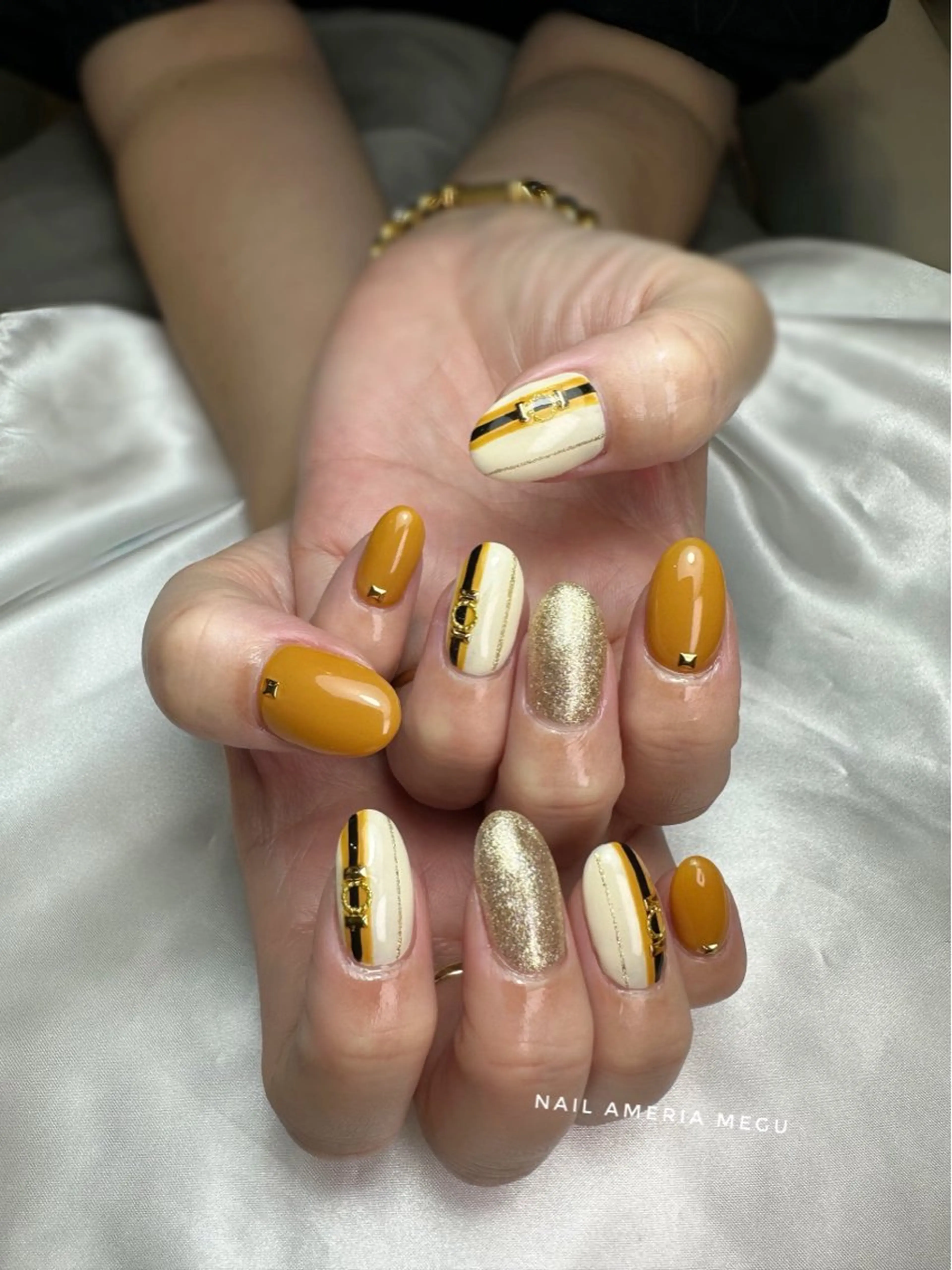 ネイル ボーダー ハンドネイル Nail ameria megu所属・ameria meguのネイルデザイン