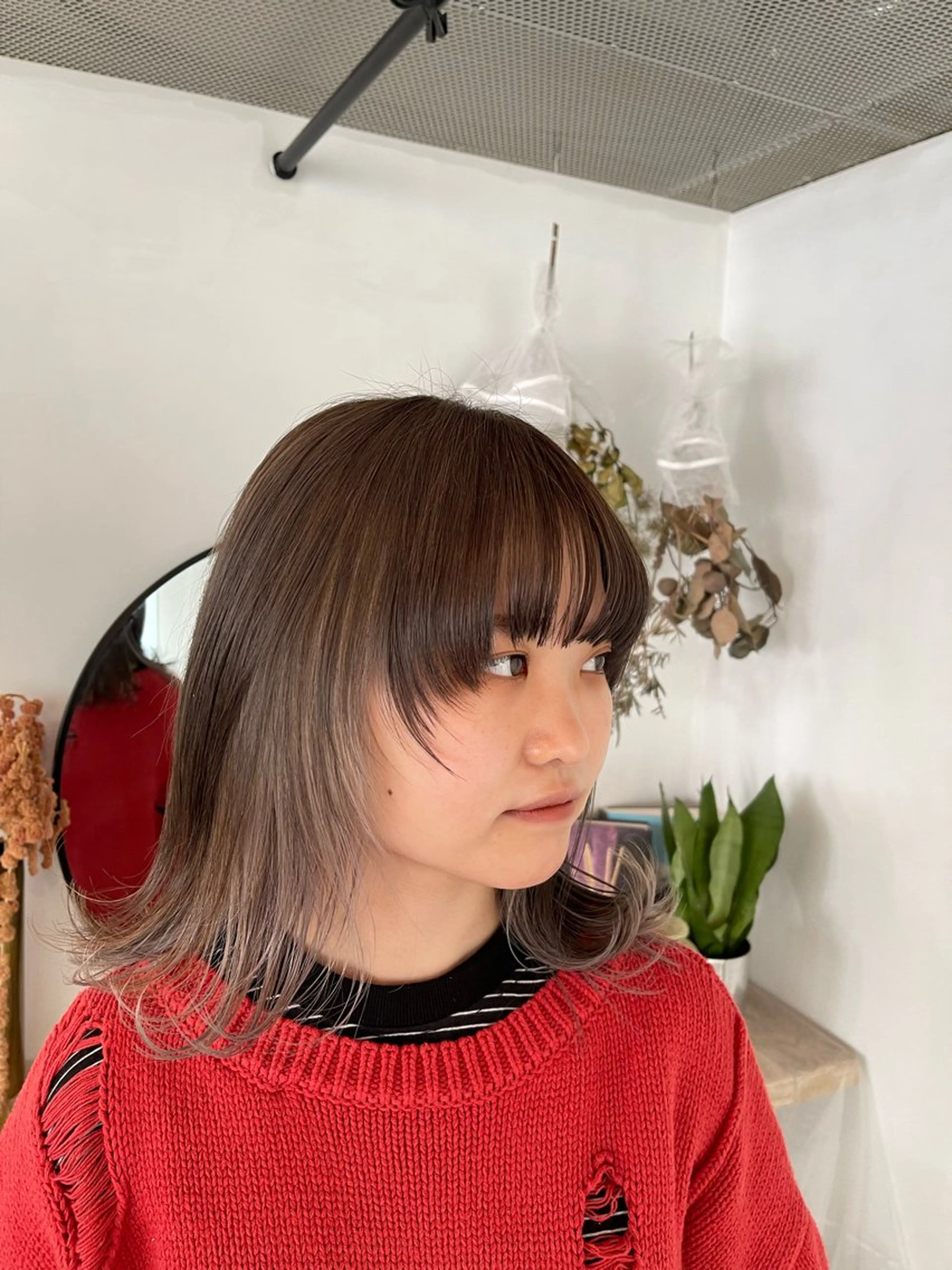 ミディアム カラー ウルフカット ヘアカラー ボブ/レイヤー /河内温太のヘアスタイル