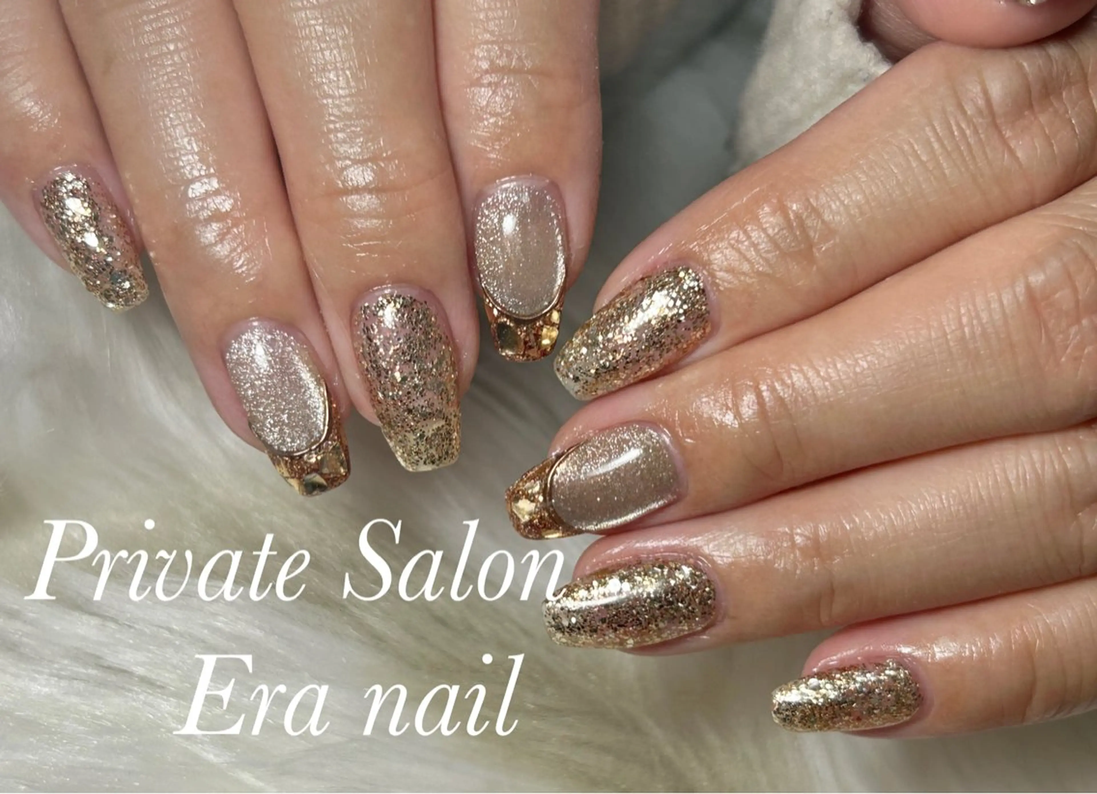 ネイル フレンチネイル ガラスフレンチ ハンドネイル Era nailのネイルデザイン