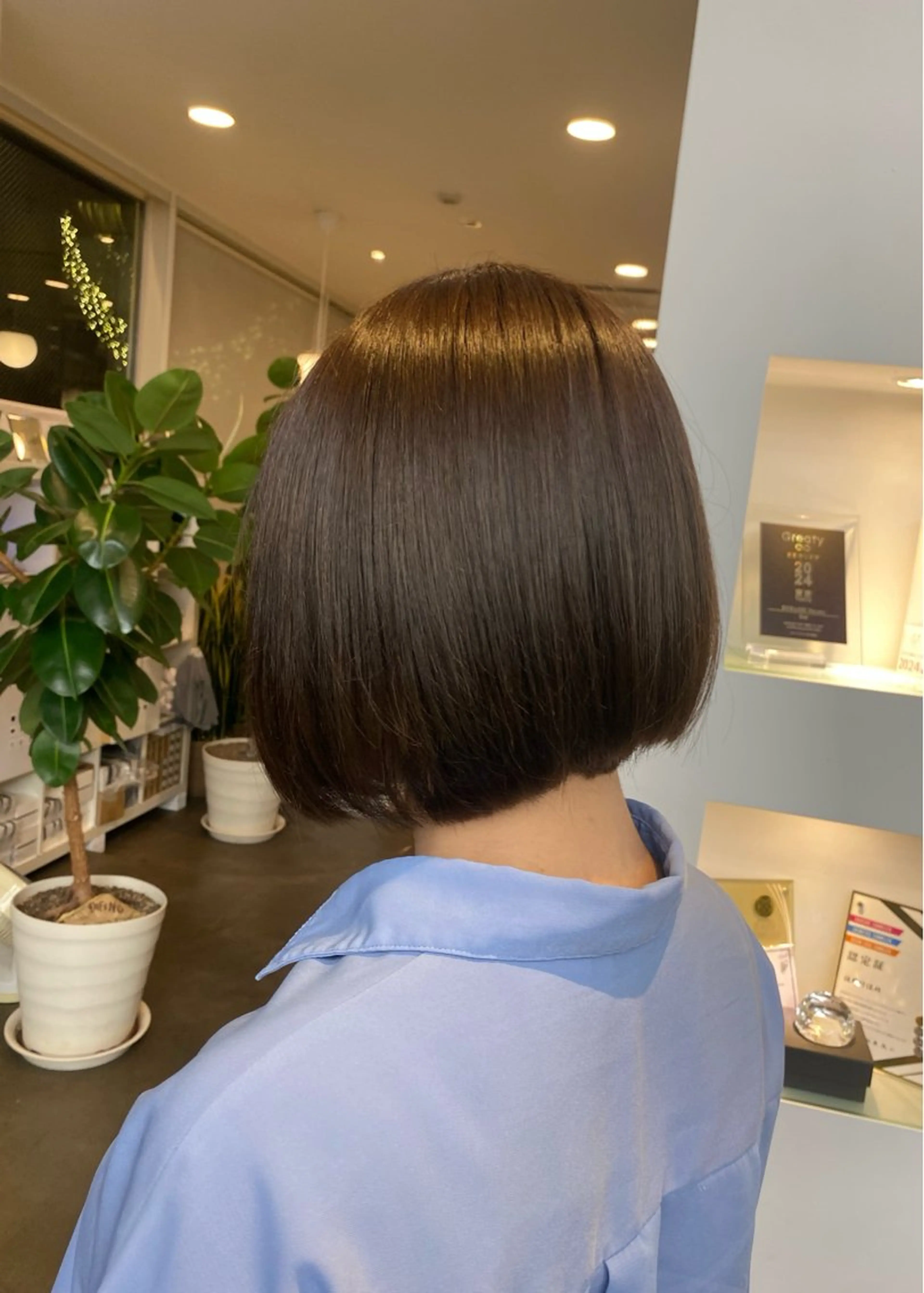 ショート カラー 透明感カラー ヘアカラー トリートメント ヘアセット DIFINOaoyama所属・🎧ayaka/ボブ /透明感カラー🩵のヘアスタイル