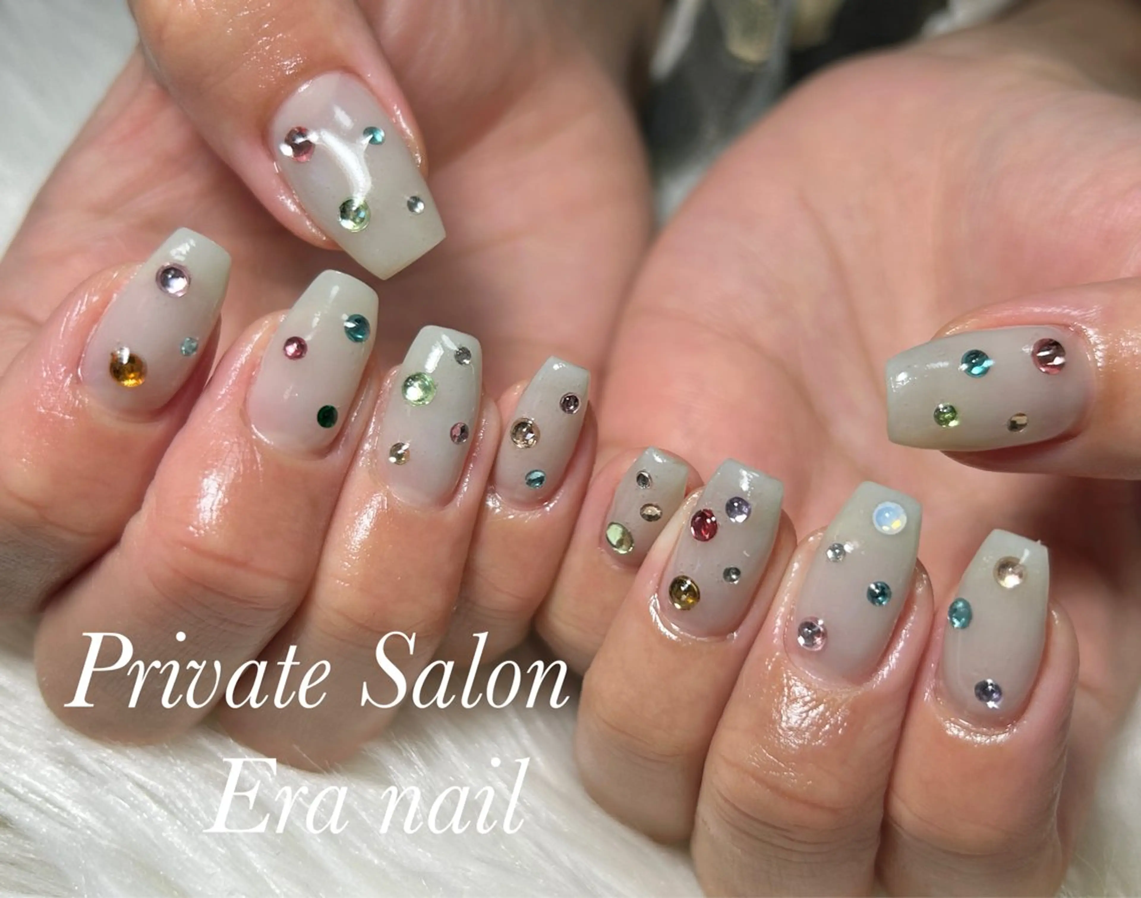 ネイル ストーンネイル ハンドネイル Era nailのネイルデザイン