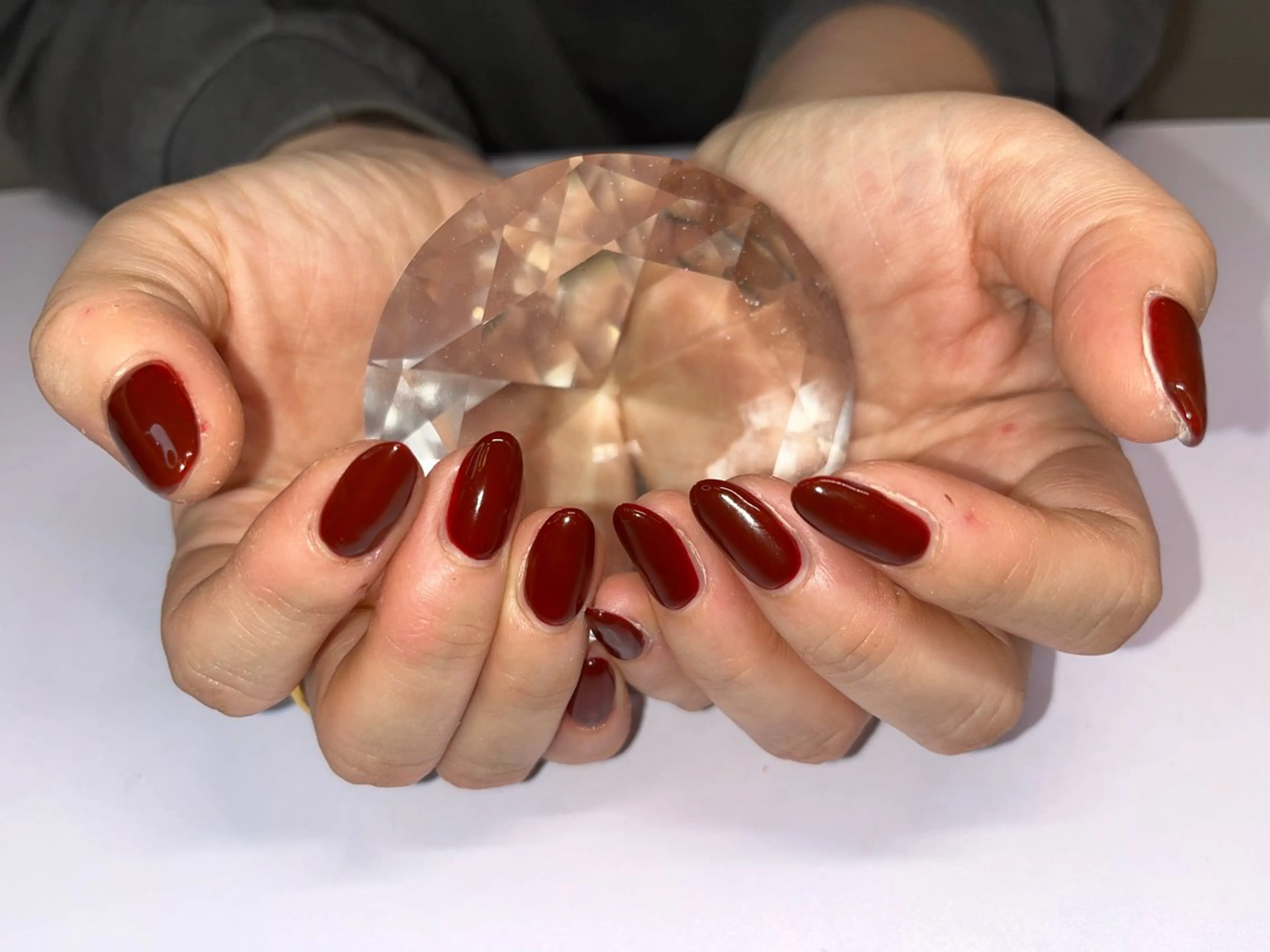 ネイル アートネイル ボルドー ニュアンスネイル オフィスネイル ワンカラーネイル ハンドネイル プライベートサロン N's Nailのネイルデザイン