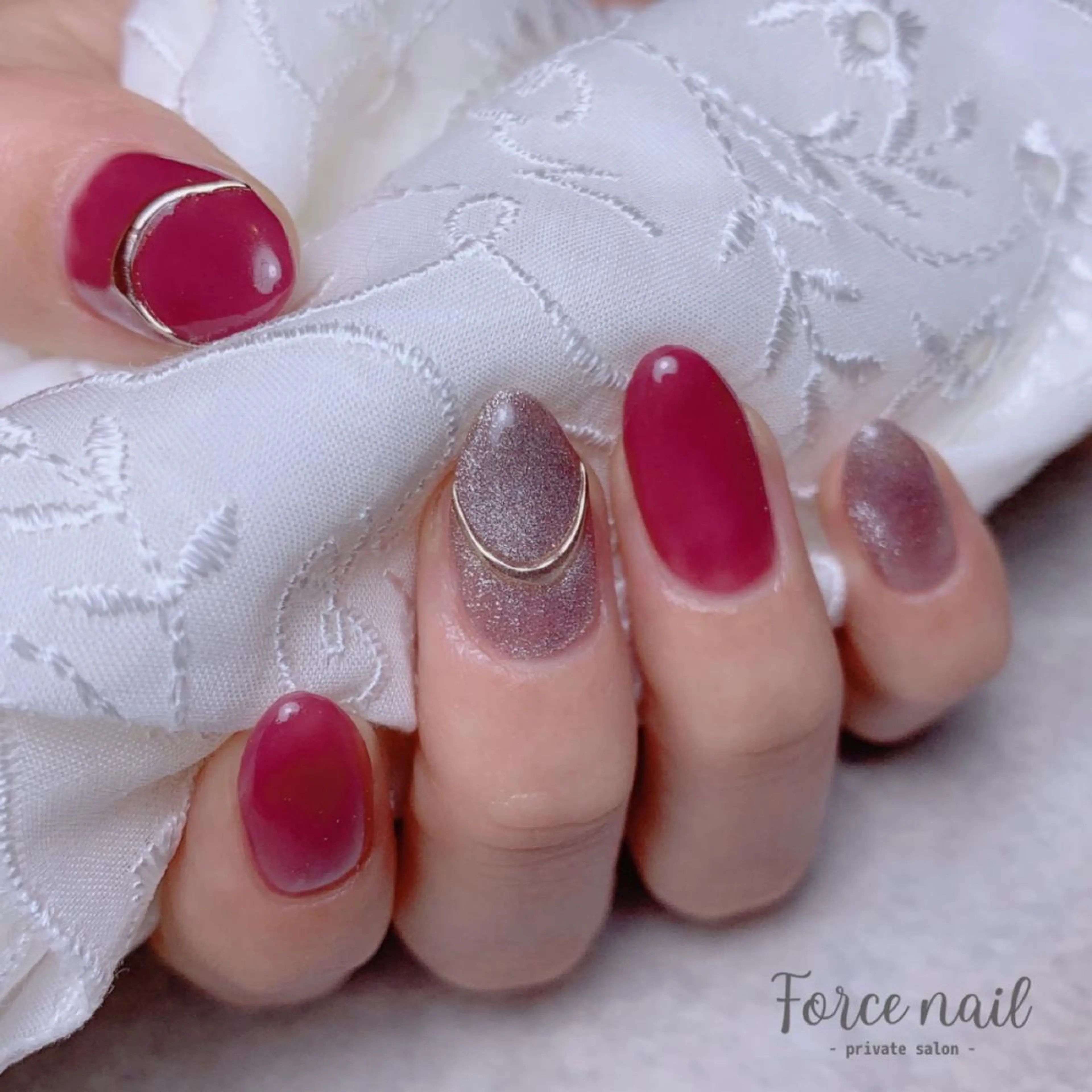 ネイル ミラーネイル シンプルネイル Force nail 美沙希のネイルデザイン
