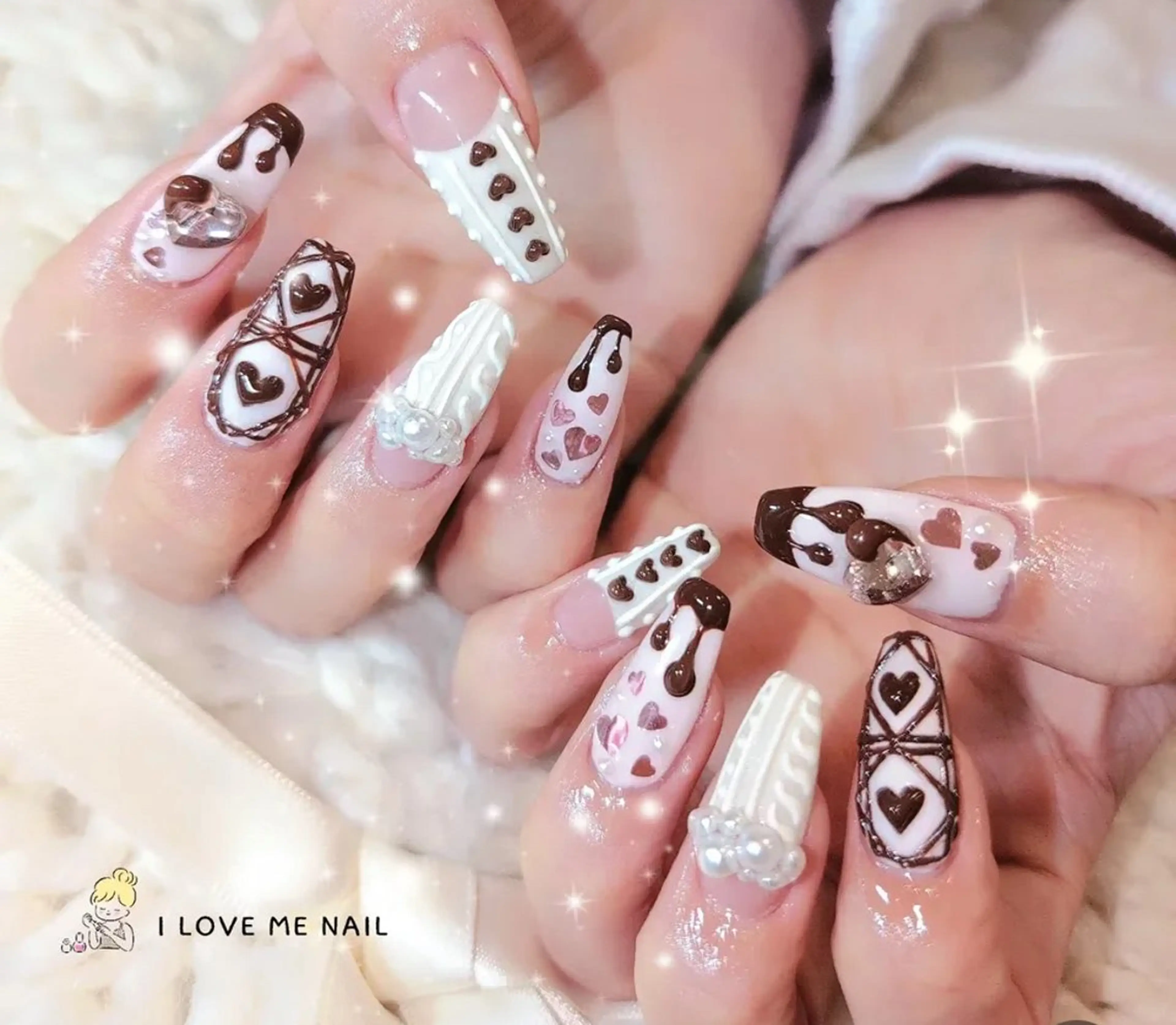 MAMI指名全指手描きネイルアートコース🧸🎨施術時間150分以上の写真