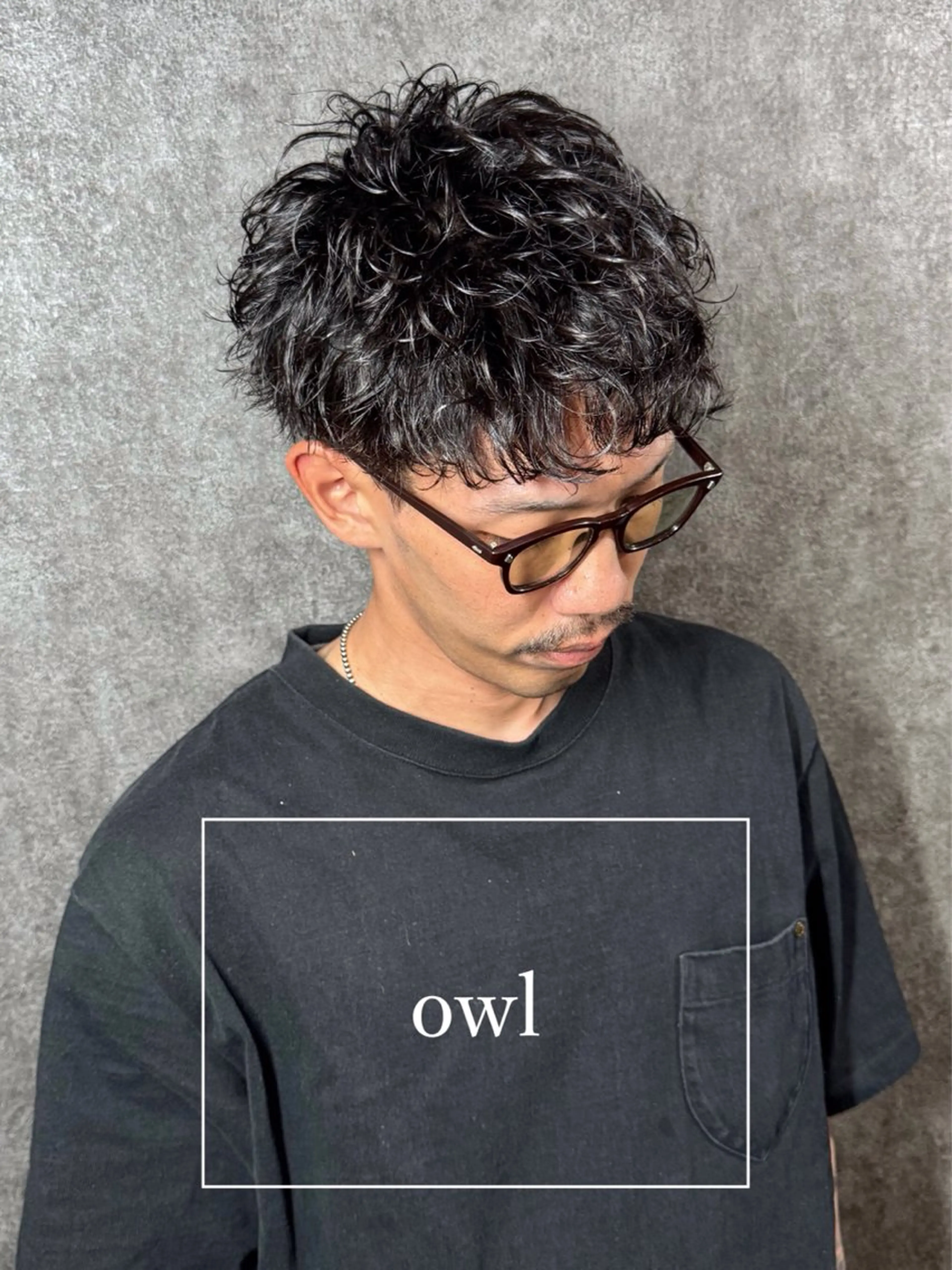 ショート パーマ メンズ マッシュ メンズパーマ スパイキーショート ショートヘア カット パーマ メンズ専門 美容師✨ アメ村 堀江颯瑛のヘアスタイル