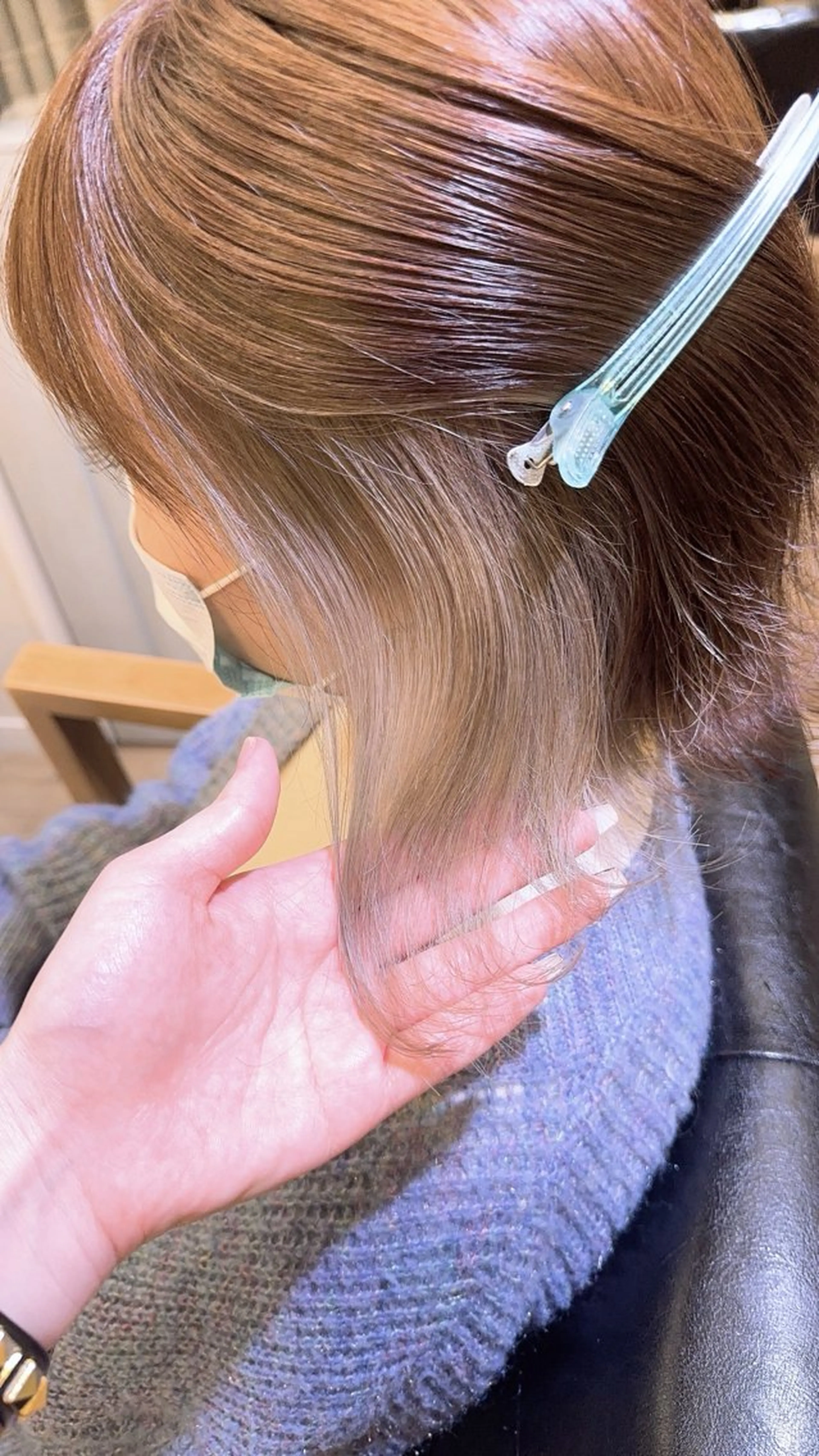 🩵ダメージ最小限のケアブリーチデザインカラー🩵ブリーチ有りのデザインカラー+質感再整トリートメント¥7,700~の写真