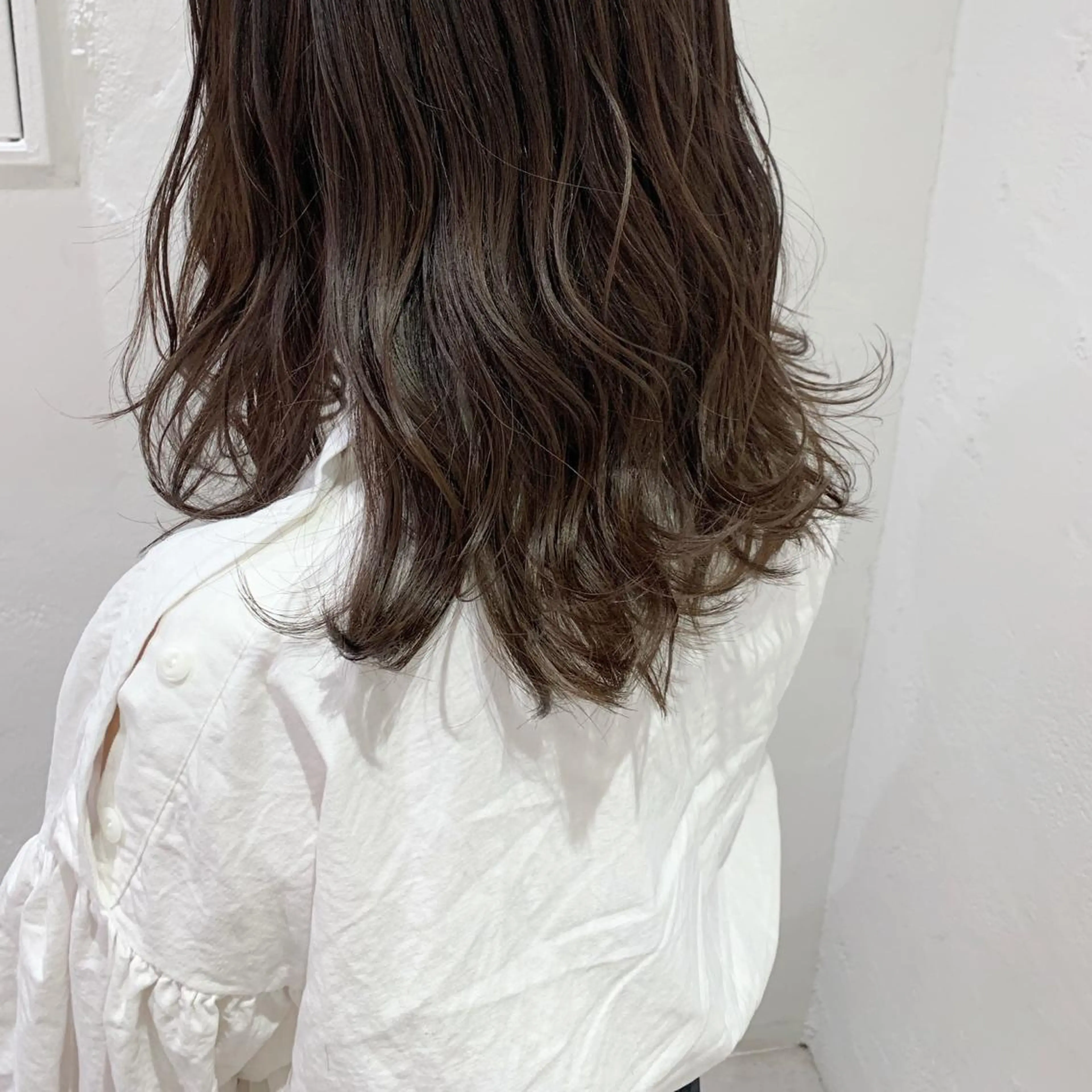 セミロング カラー ヘアアレンジ 透明感カラー グレージュ 🫧透明感カラー/ ボブ/小笠原🪽のヘアスタイル