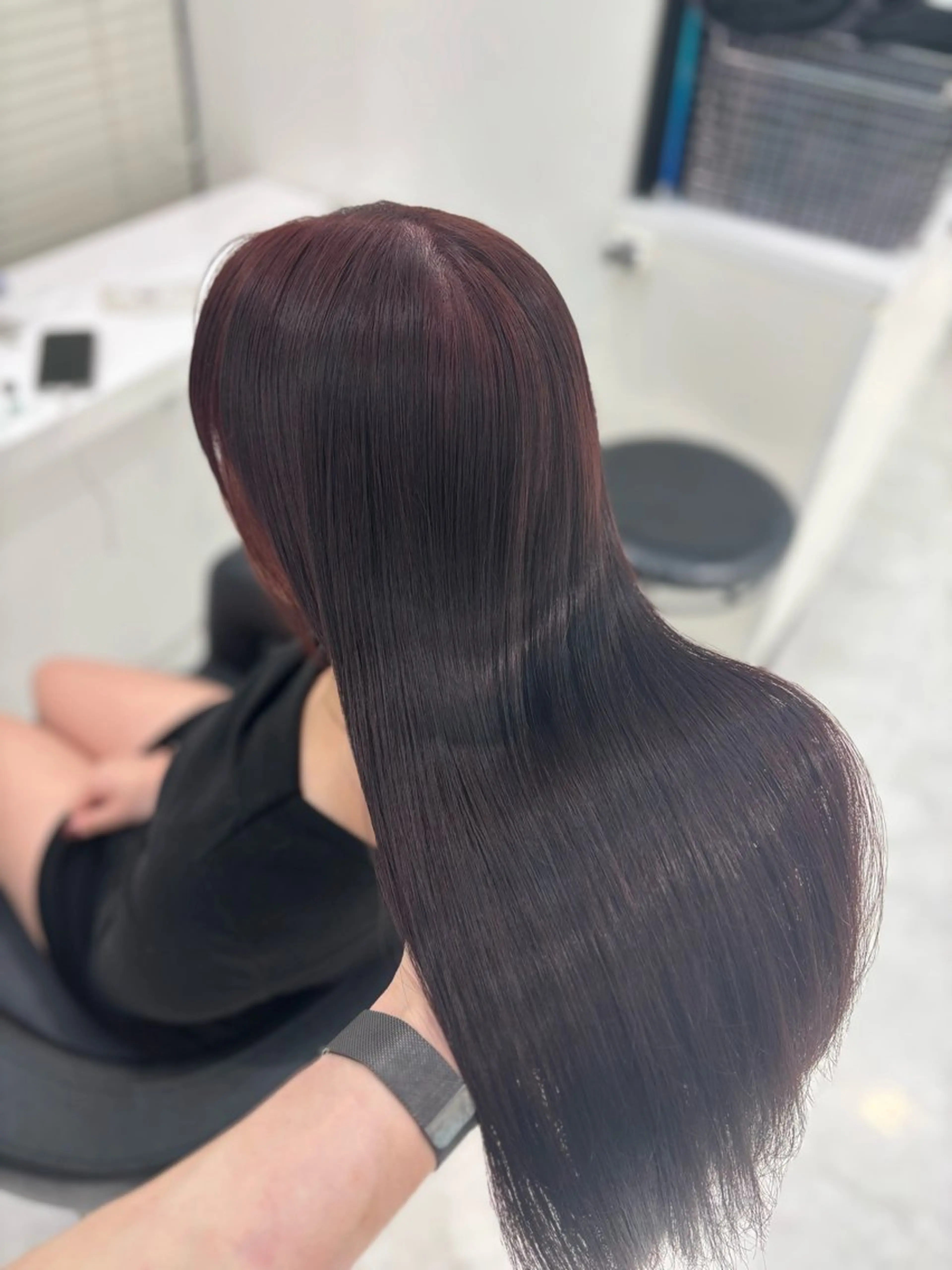 ロング カラー ヘアカラー トリートメント ヘッドスパ ヘアセット ブリーチなし透明感 ×縮毛矯正🤍ユウのヘアスタイル