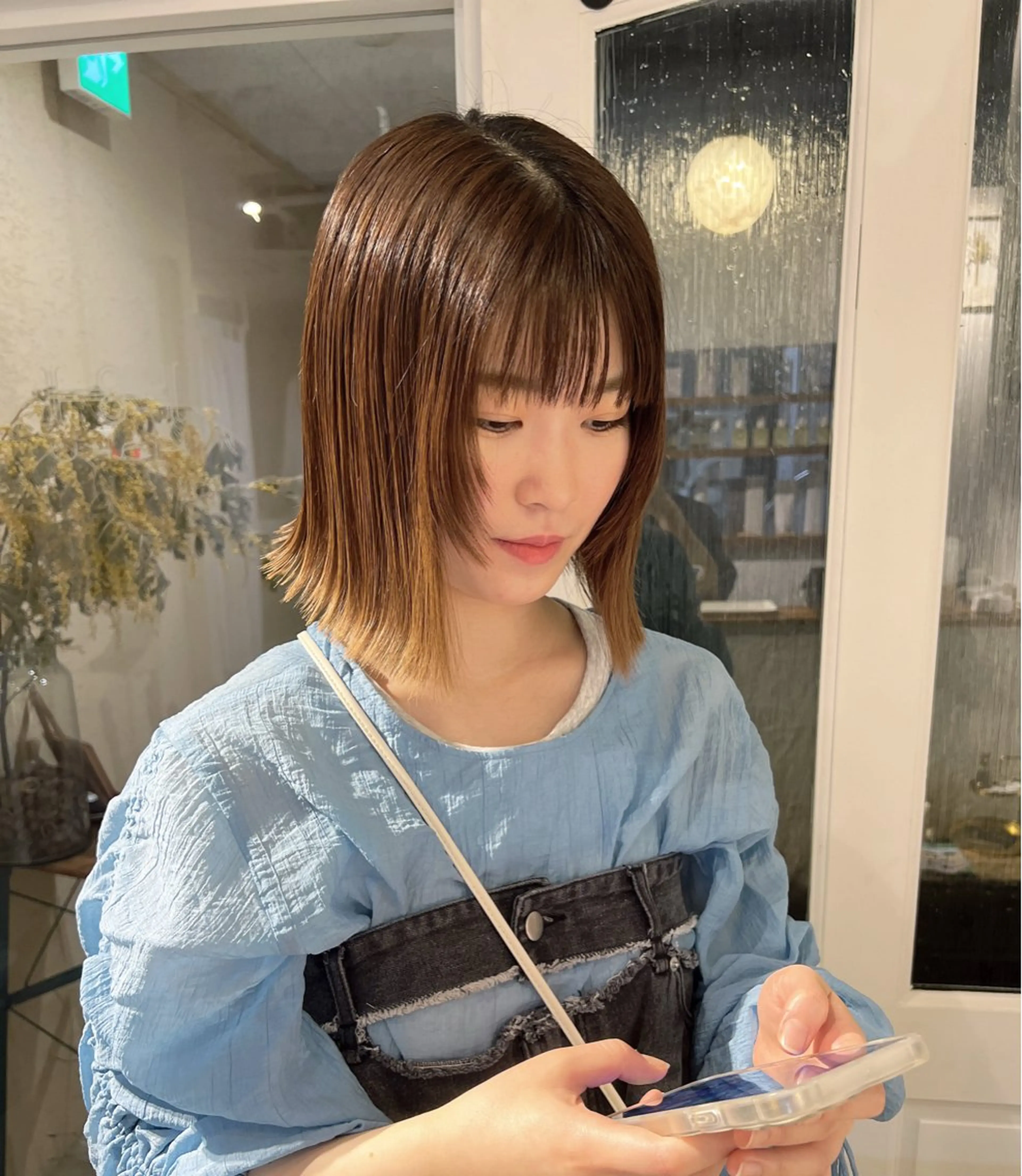 ミディアム ボブ カット rina/似合わせ/ 艶髪カラー/髪質改善のヘアスタイル