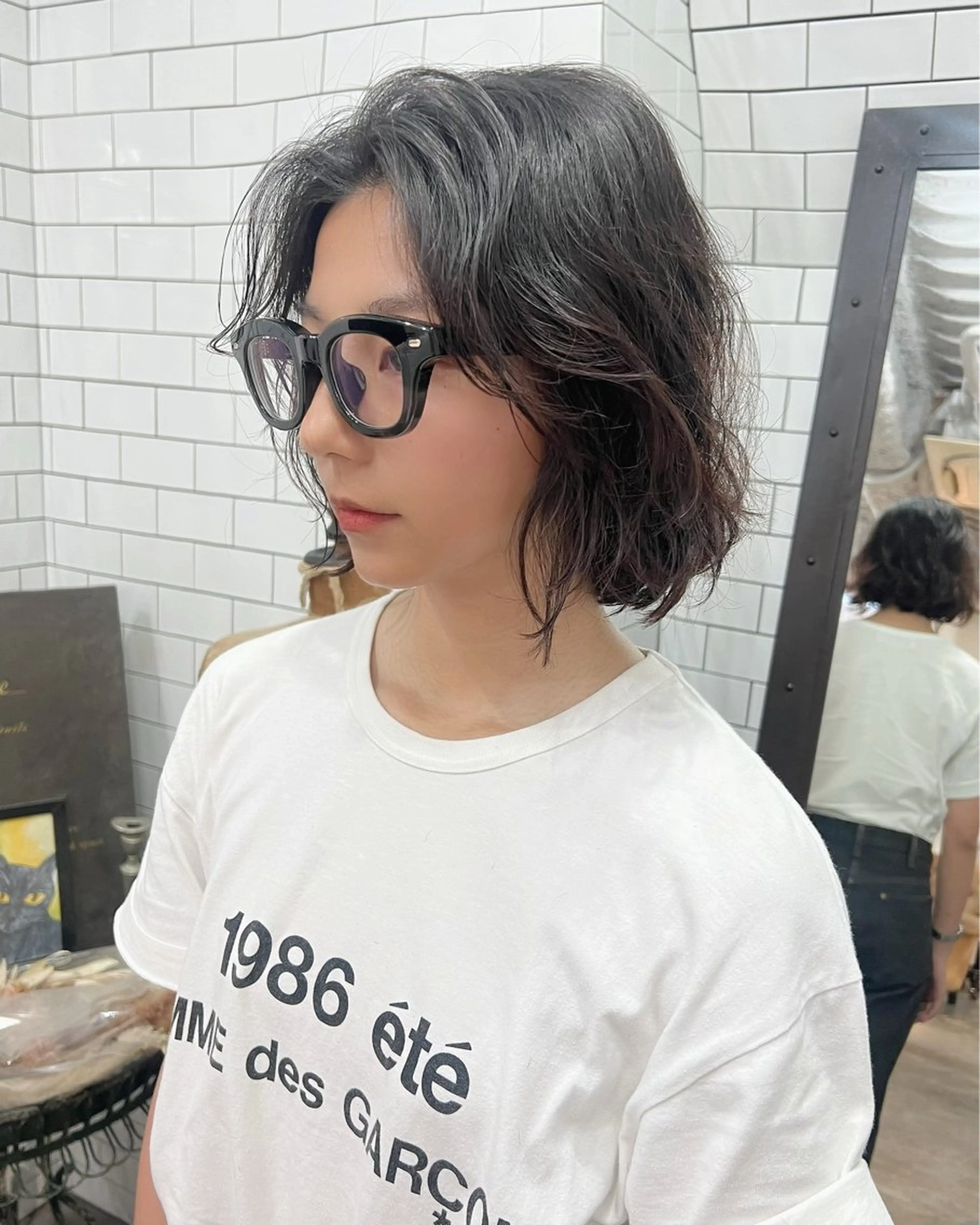 ショート カット パーマ 紙屋町ショート /ボブ　パーマ河内蓮のヘアスタイル