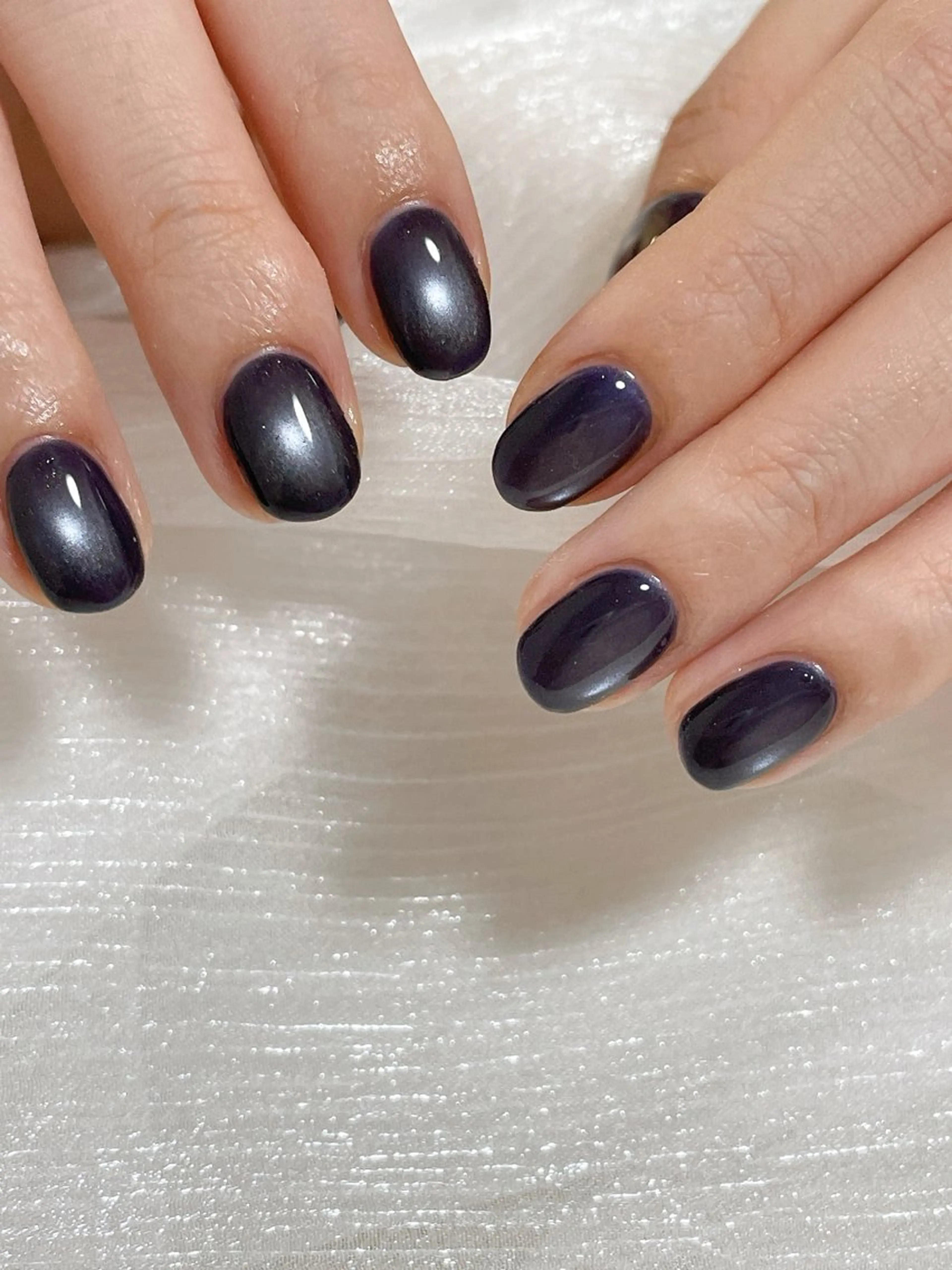 ネイル ジェルネイル マグネットネイル ネイビー パラジェル 冬ネイル ハンドネイル kiki nail 二子玉川のネイルデザイン