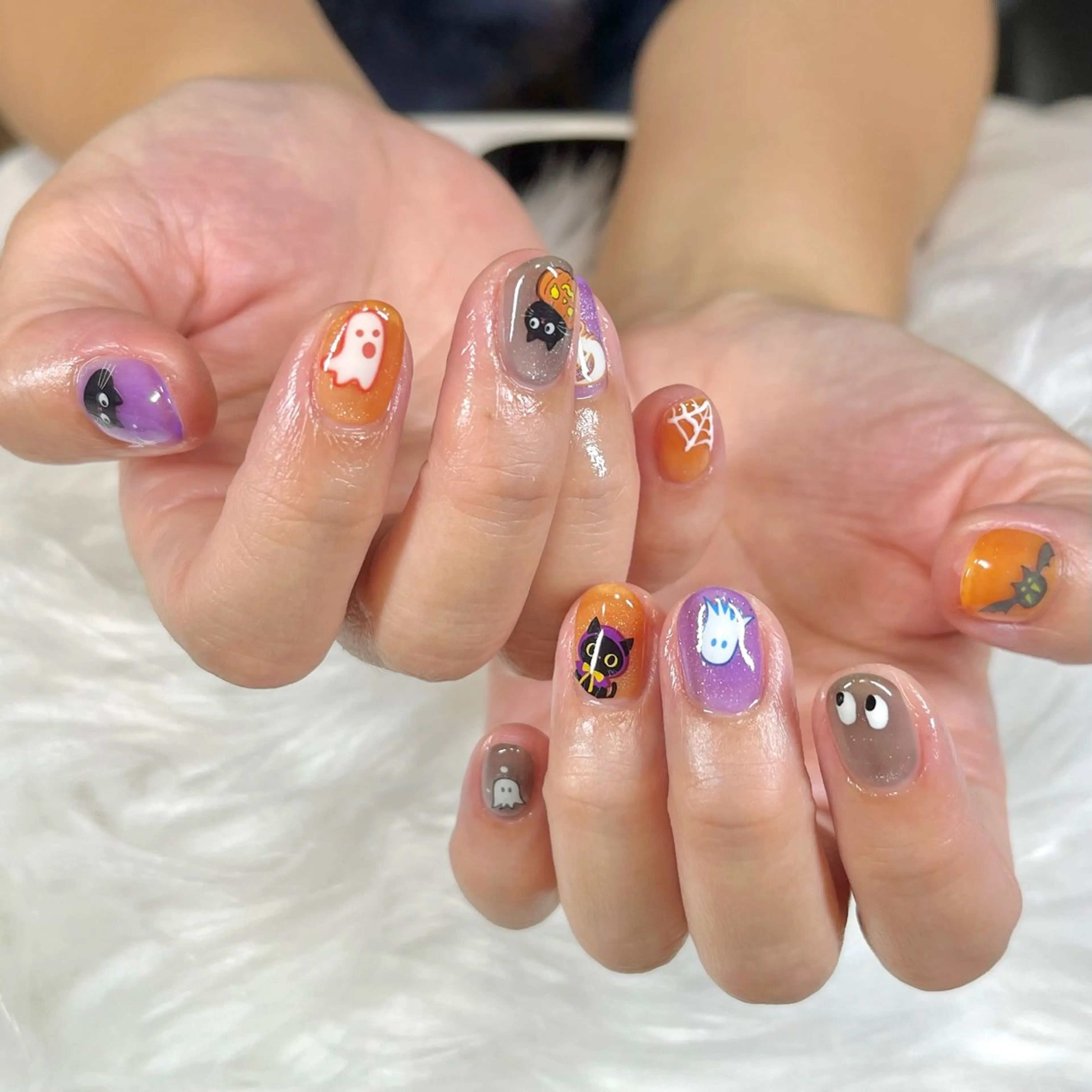 ショート ハロウィン ハンドネイル ネイルサロン hanakoharuのネイルデザイン