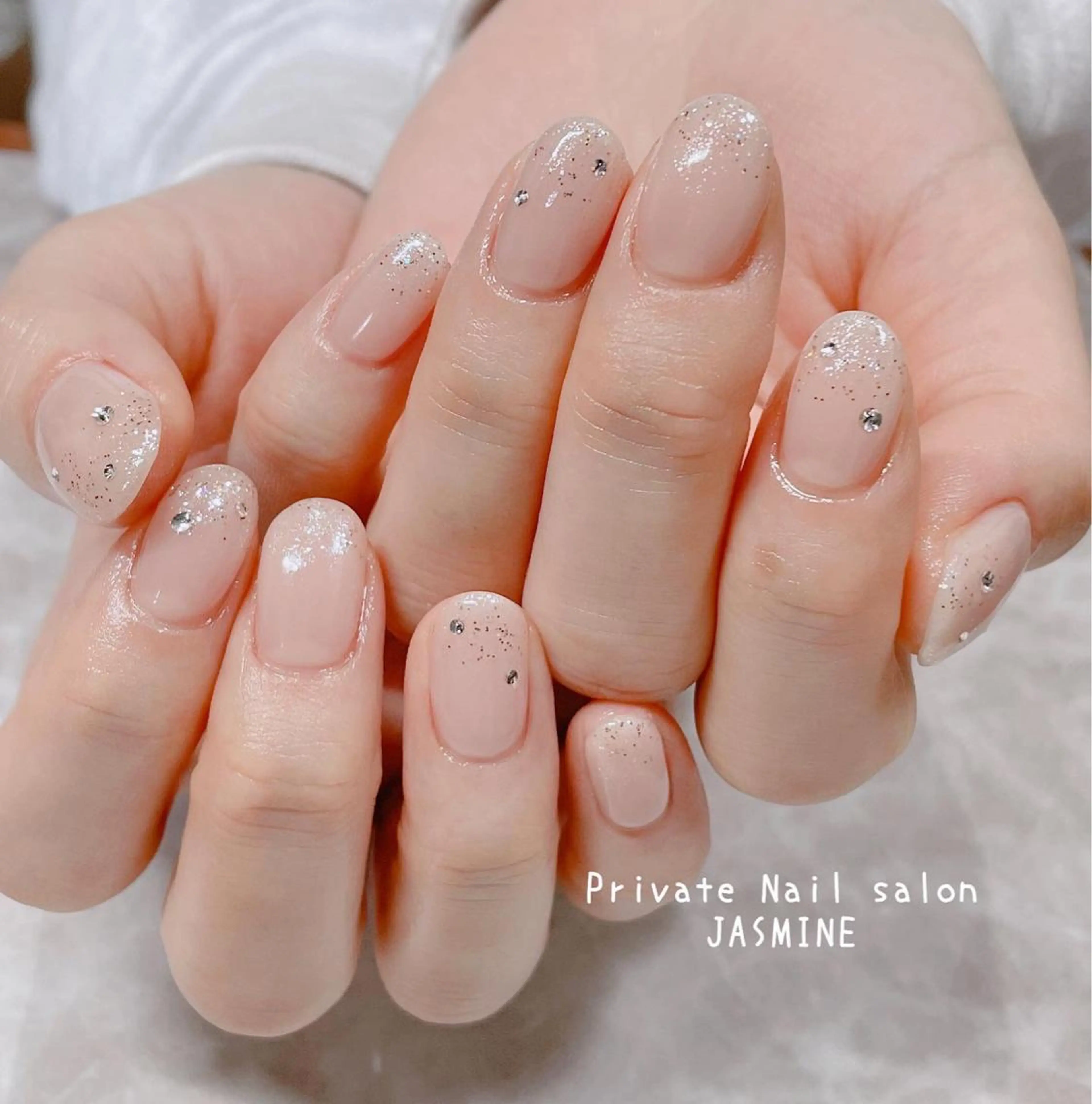 ネイル ラメ(グリッター) シンプルネイル Nail salon JASMINEのネイルデザイン
