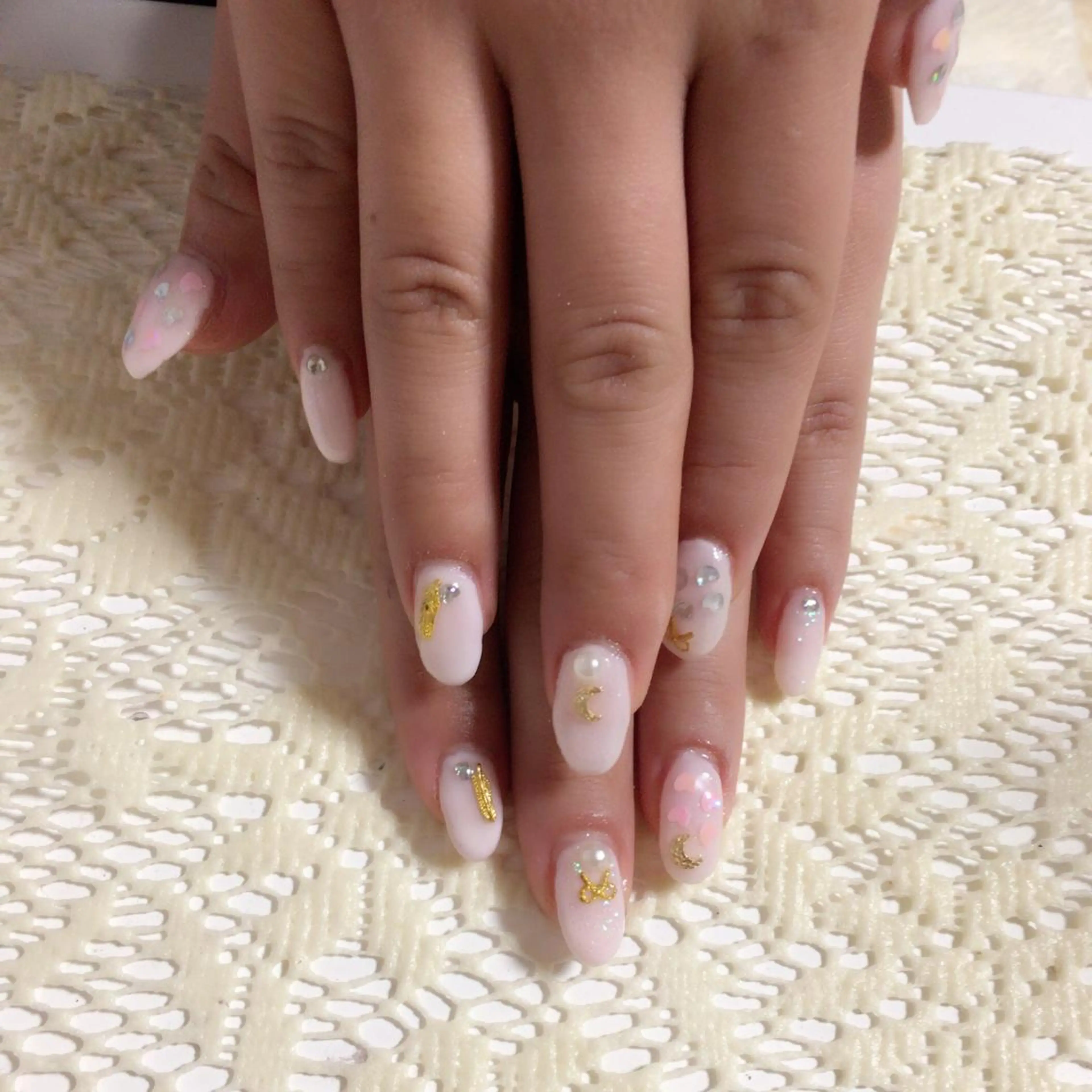 ネイル 長さ出し 春ネイル 藤 あやのネイルデザイン