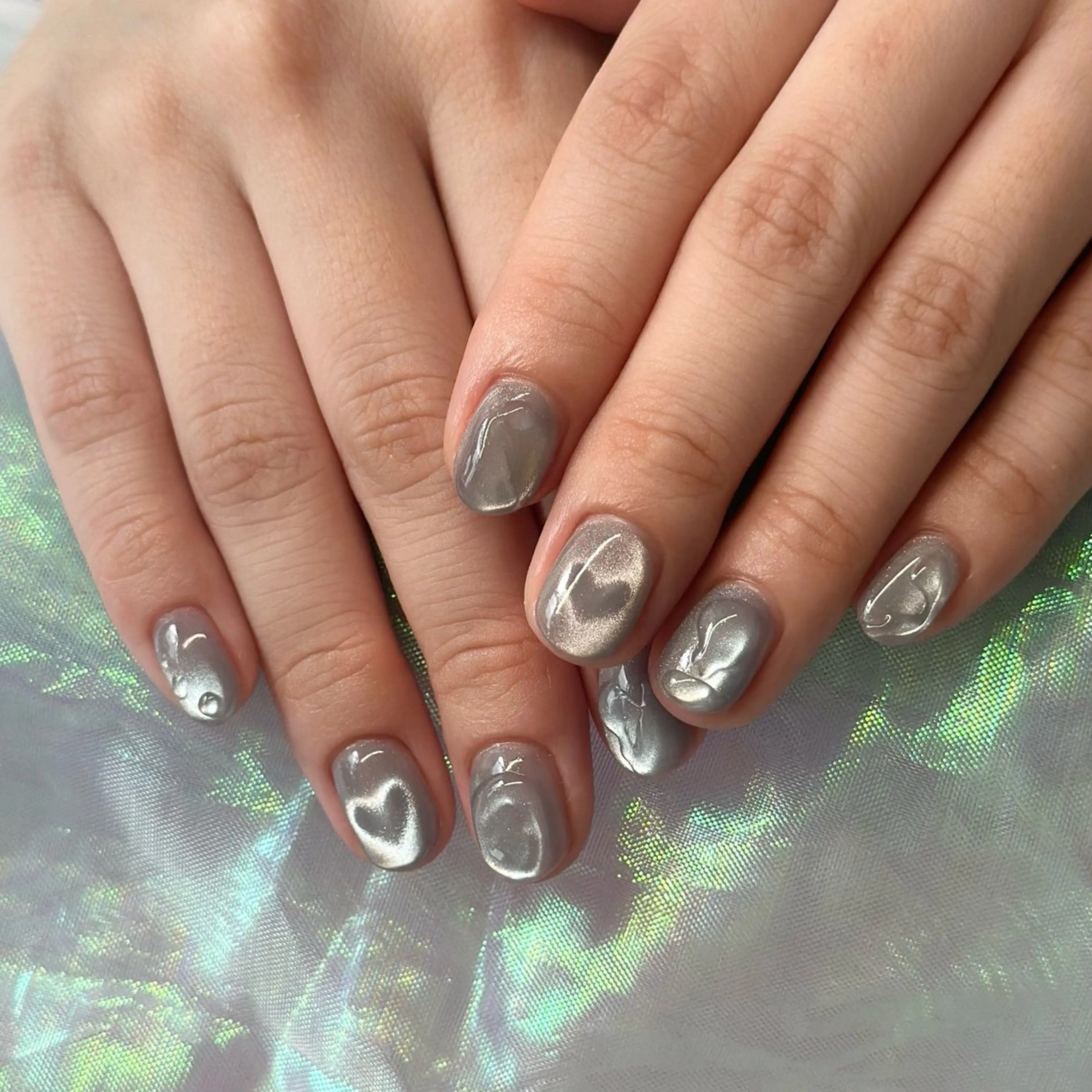 ネイル 氷ネイル・うるうるネイル マグネットネイル Lanié yokokawaのネイルデザイン