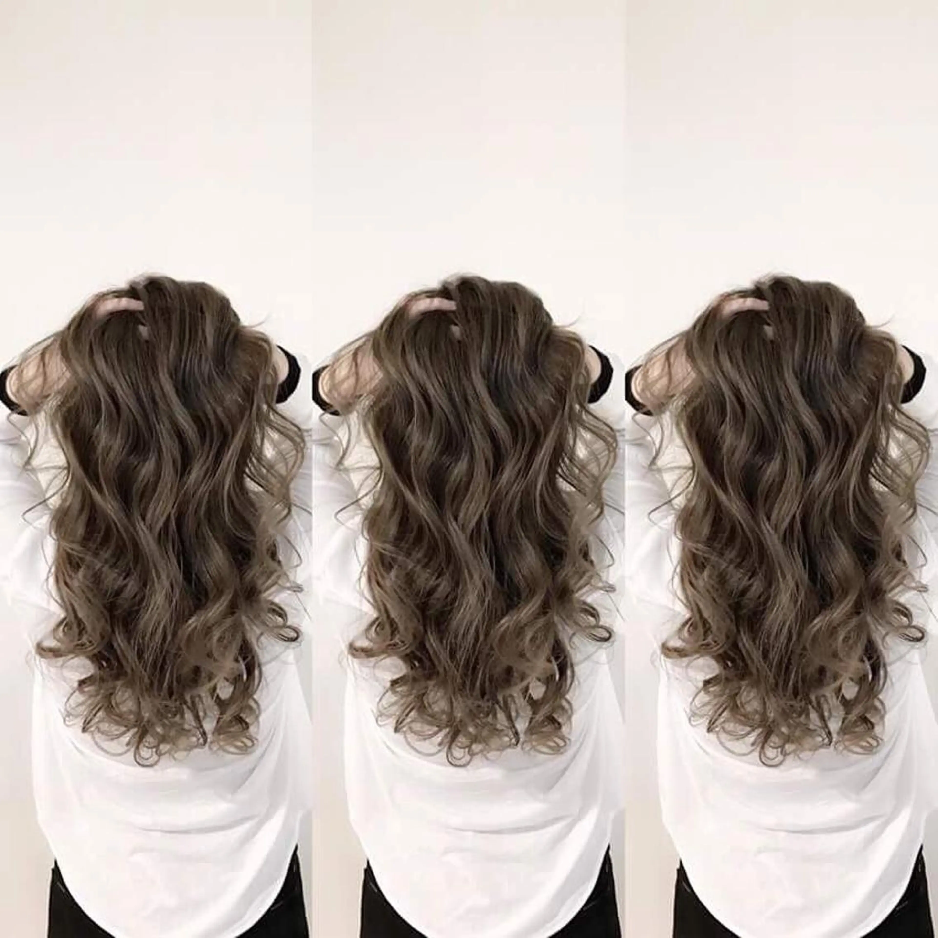 ロング カラー パーマ アッシュ グラデーションカラー ホワイトアッシュ ✖️リーアキト LEEAKITO✖️のヘアスタイル